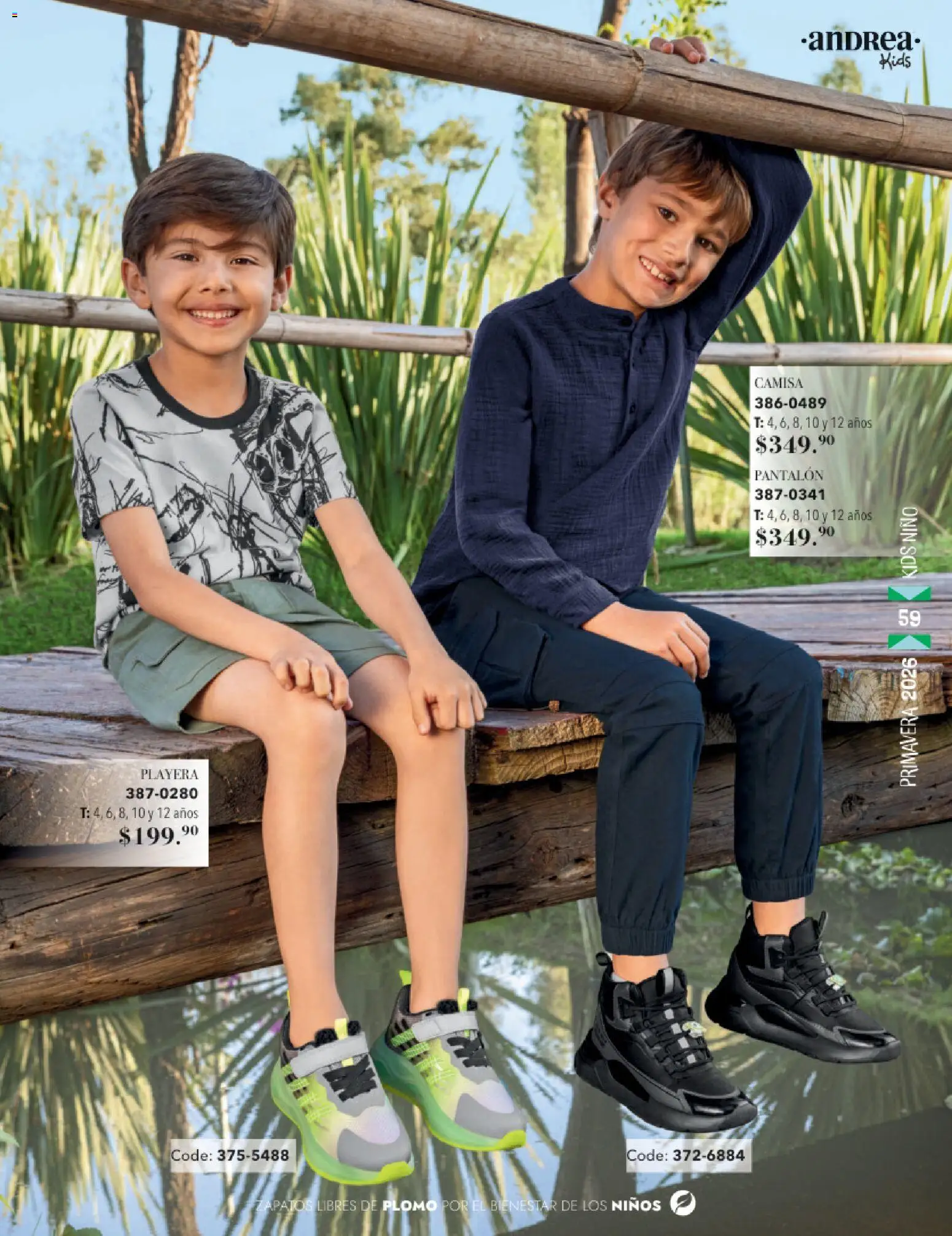 Nuevas ofertas de Andrea válidas en toda la República Mexicana desde el 25.01.2026. ¡Encuentra las mejores ofertas en Andrea catálogo Infantil! | Página: 59 | Productos: Camisa, Zapatos, Playera