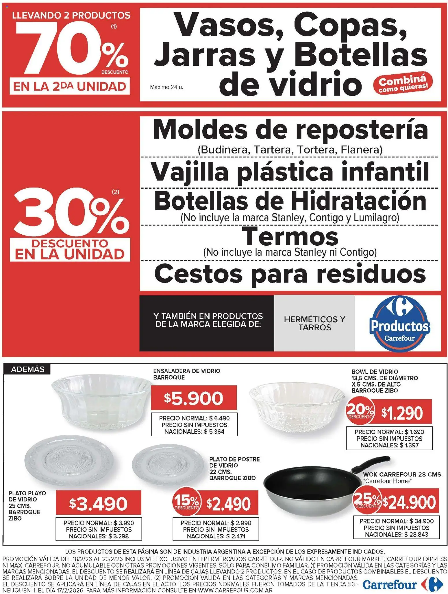 Carrefour ofertas │ válido desde el 18.02.2026 | Página: 24 | Productos: Flanera, Caso, Sobre, Wok