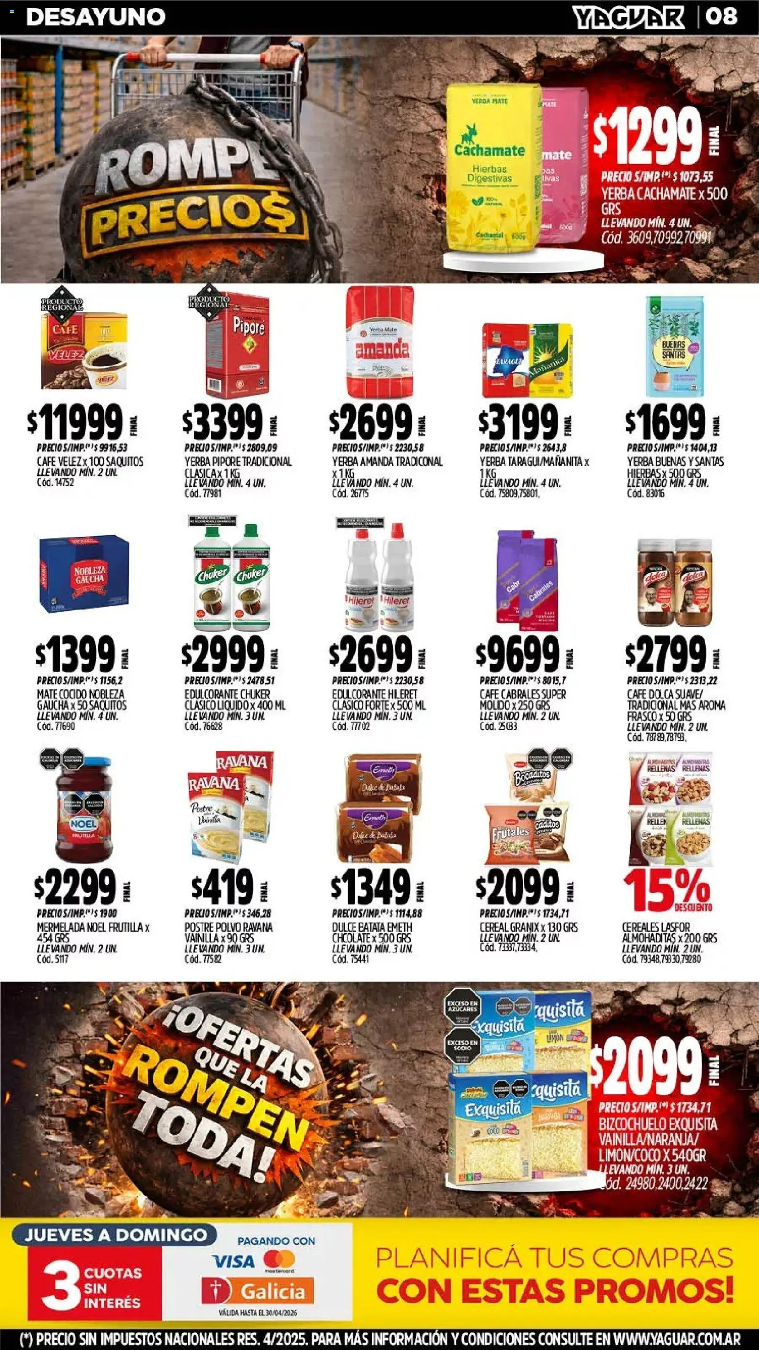 Yaguar - Oferta Semanal Córdoba │ válido desde el 20.04.2026 | Página: 8 | Productos: Frutilla, Limón, Mermelada, Mate cocido