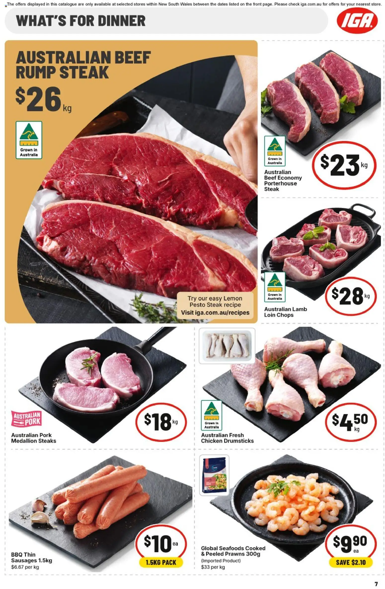 IGA catalogue - valid from 21.01.2026 | Page: 7 | Products: Pork, Lamb, Prawns, Lemon