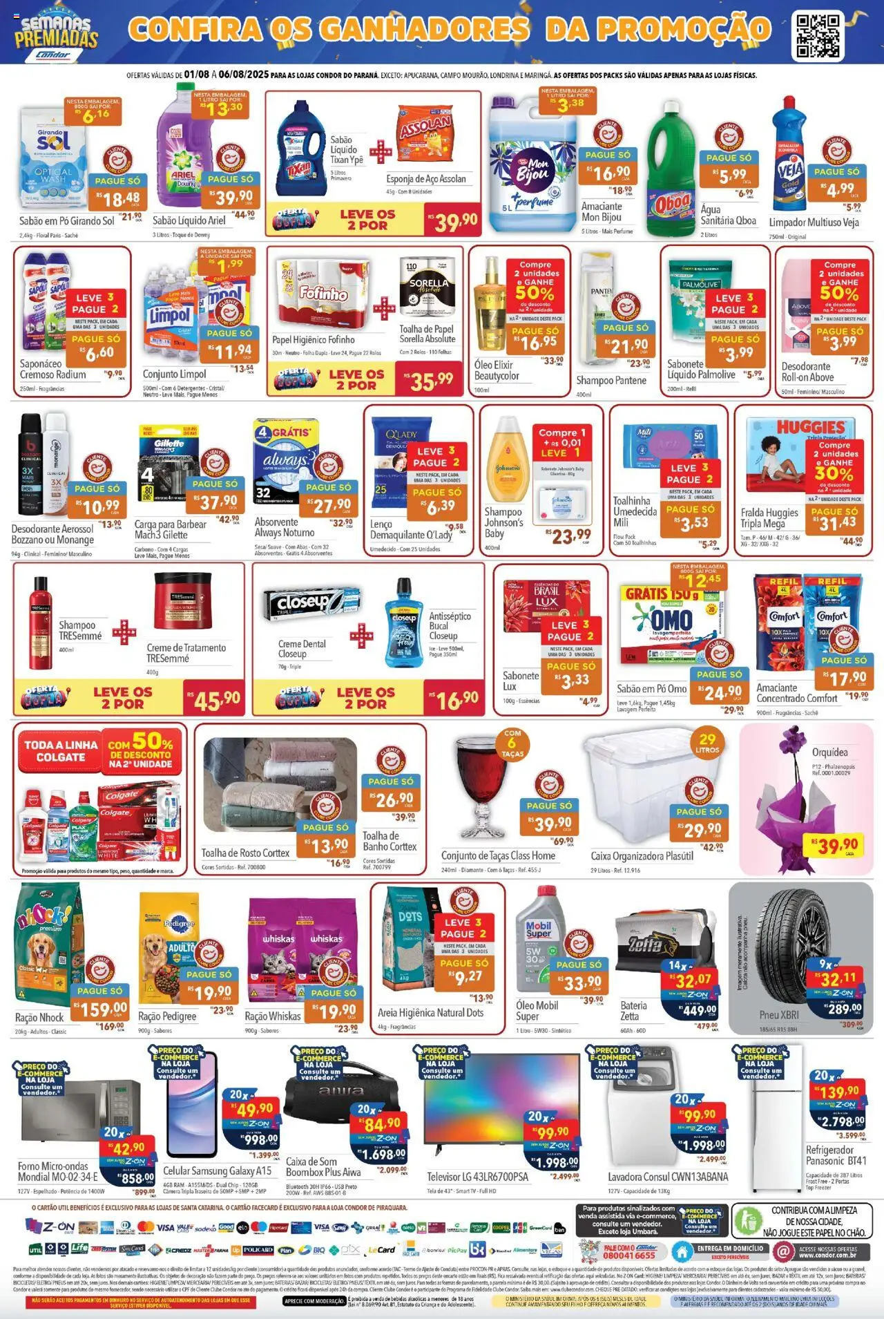 Supermercados Condor Folheto - válido de 01.08.2025 | Página: 4 | Produtos: Cooler, Ariel, Limpador multiuso, Amaciante