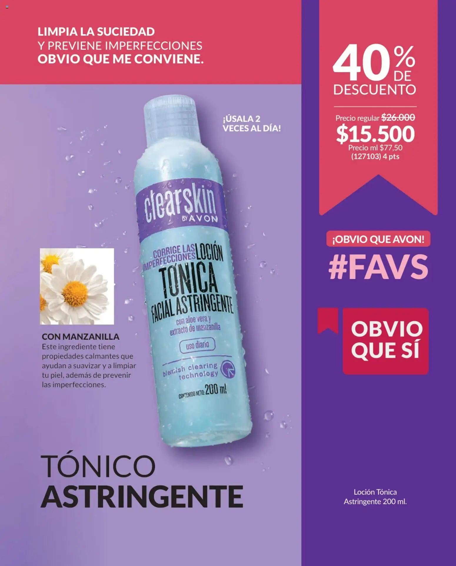 Avon revista - valida desde el 01.02.2026 | Página: 122 | Productos: Loción, Loción tonificante