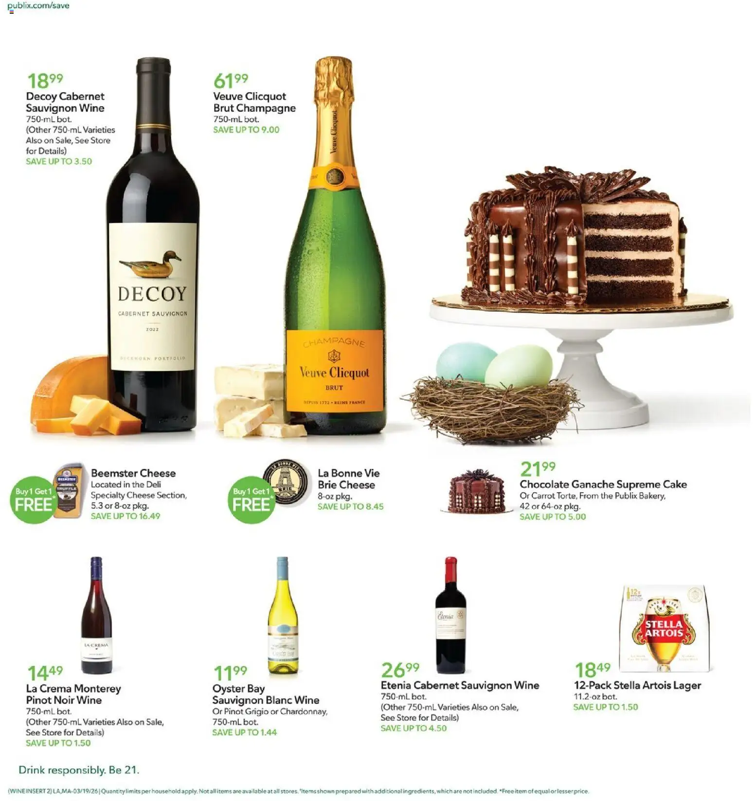 Publix - Leaflet - valid from 19.03.2026 | Page: 12 | Products: Cheese, Chocolate, Wine, Carrot