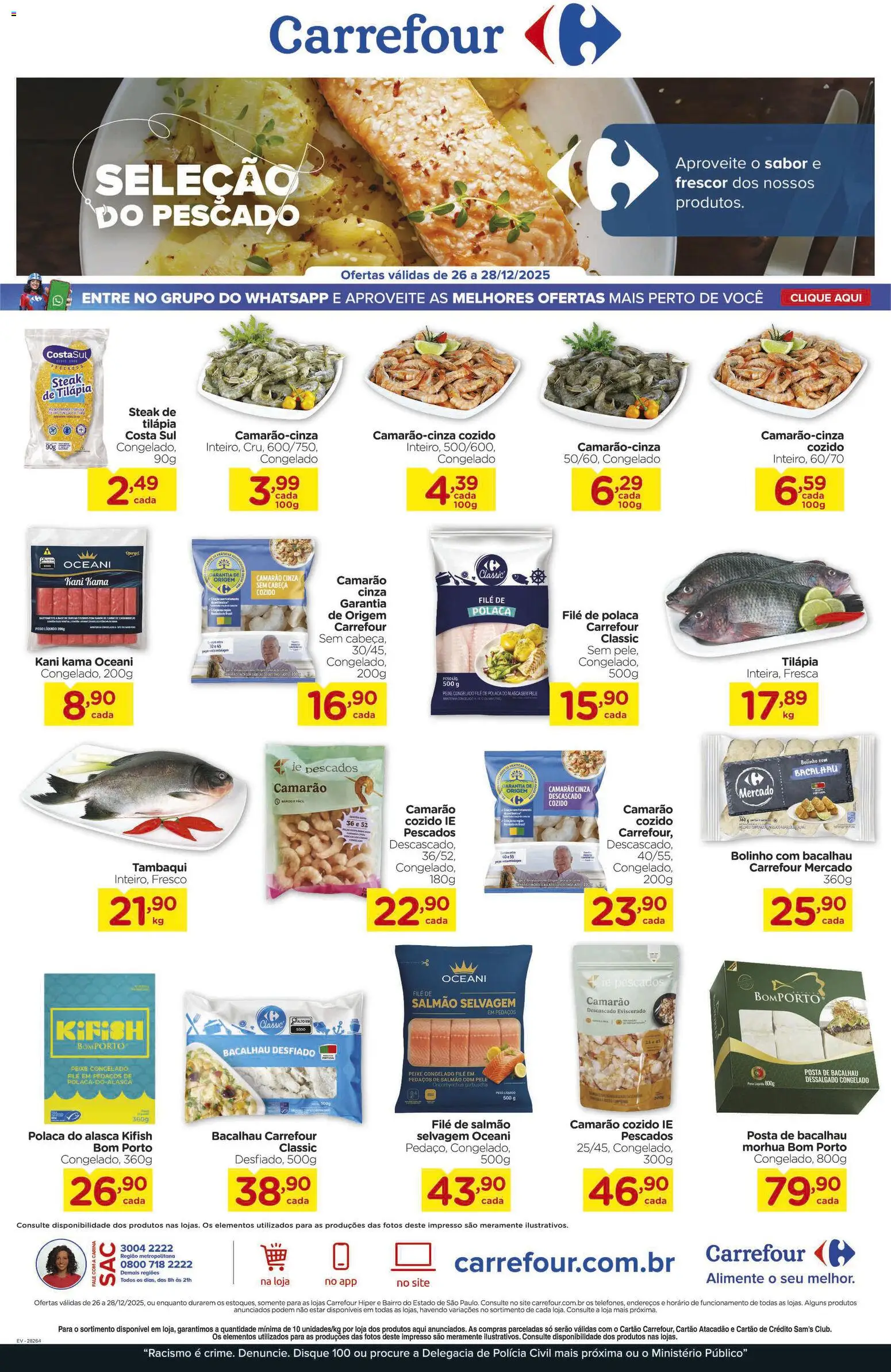 Carrefour Bairro Folheto - válido de 26.12.2025 | Página: 2 | Produtos: Salmão, Tilápia, Peixe, File de polaca
