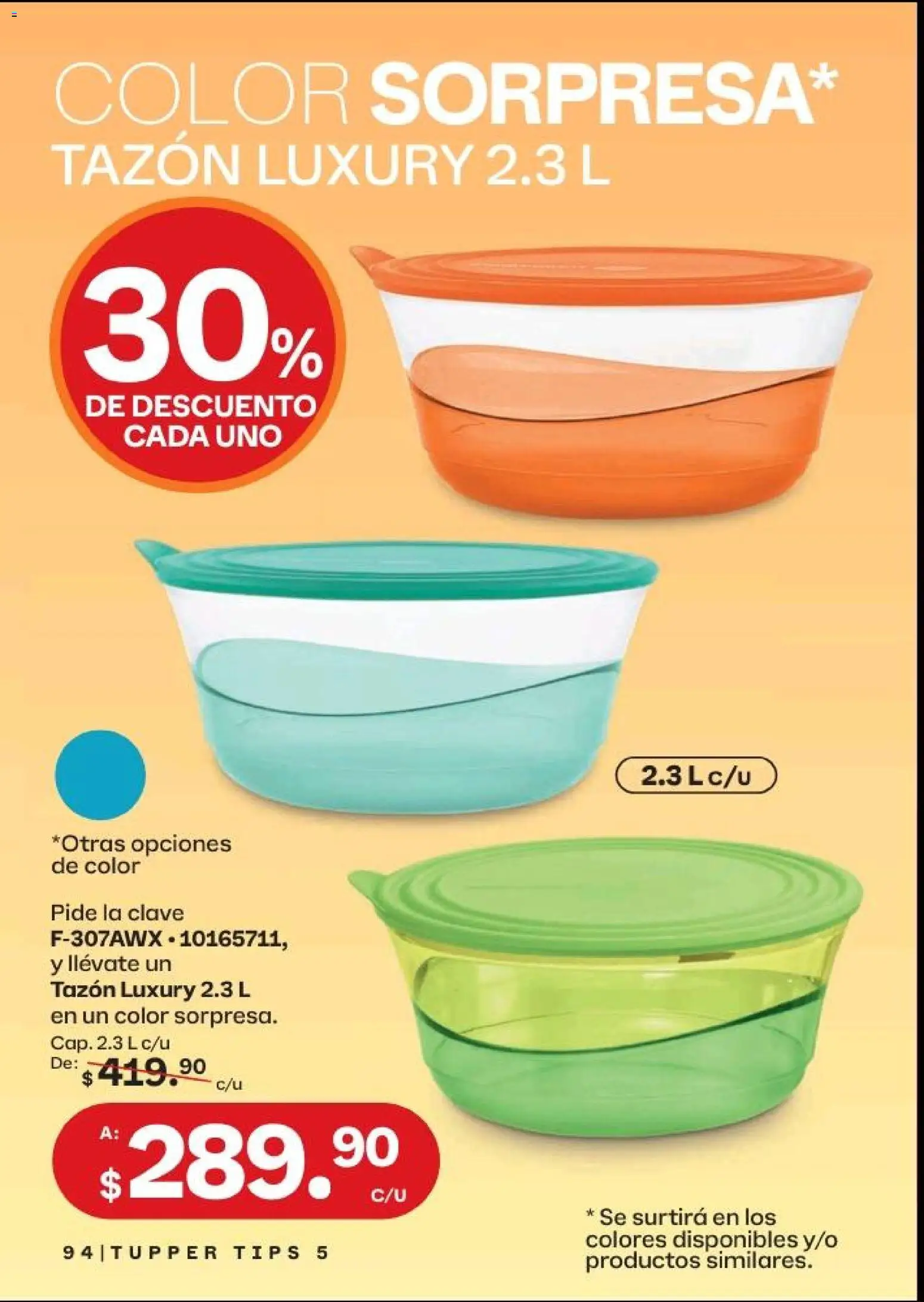 Nuevas ofertas de Tupperware válidas en toda la República Mexicana desde el 20.04.2026. ¡Encuentra las mejores ofertas en Tupperware catálogo! | Página: 94 | Productos: Tupper
