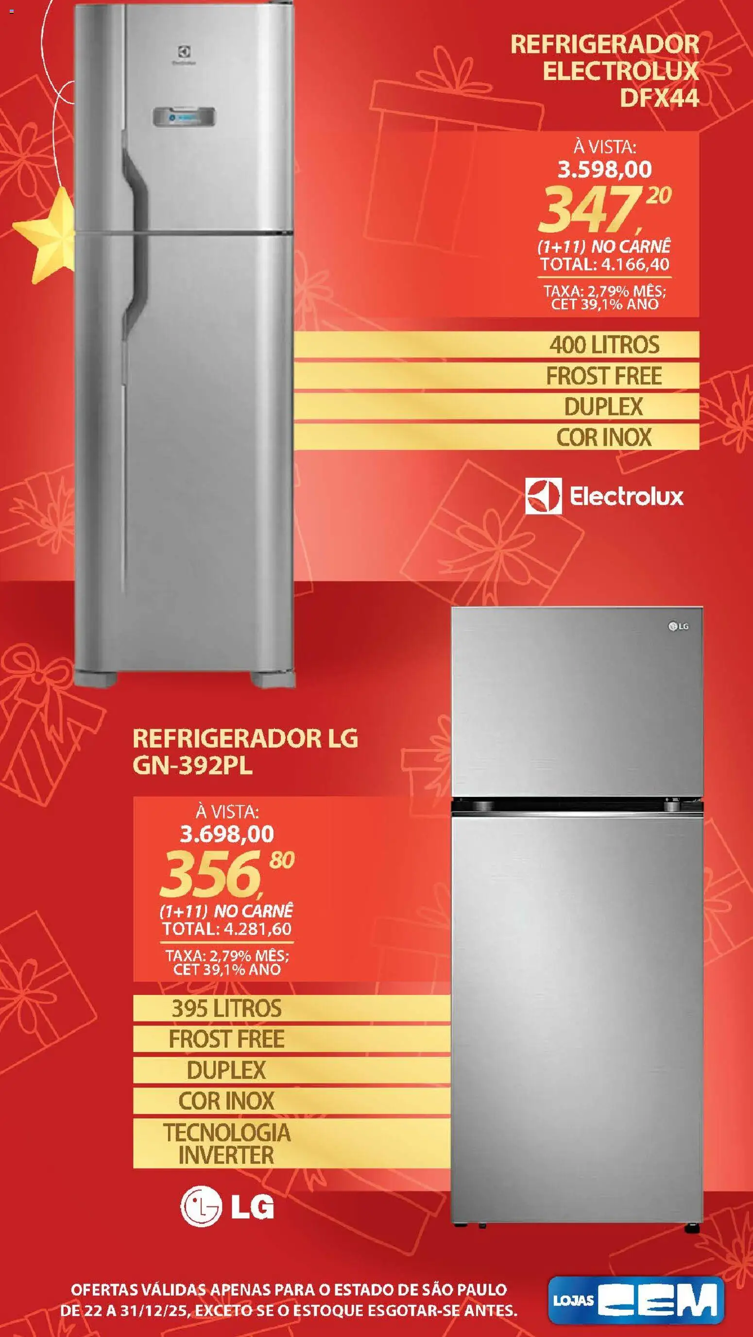 Lojas Cem Folheto - válido de 22.12.2025 | Página: 35 | Produtos: Refrigerador, Carne