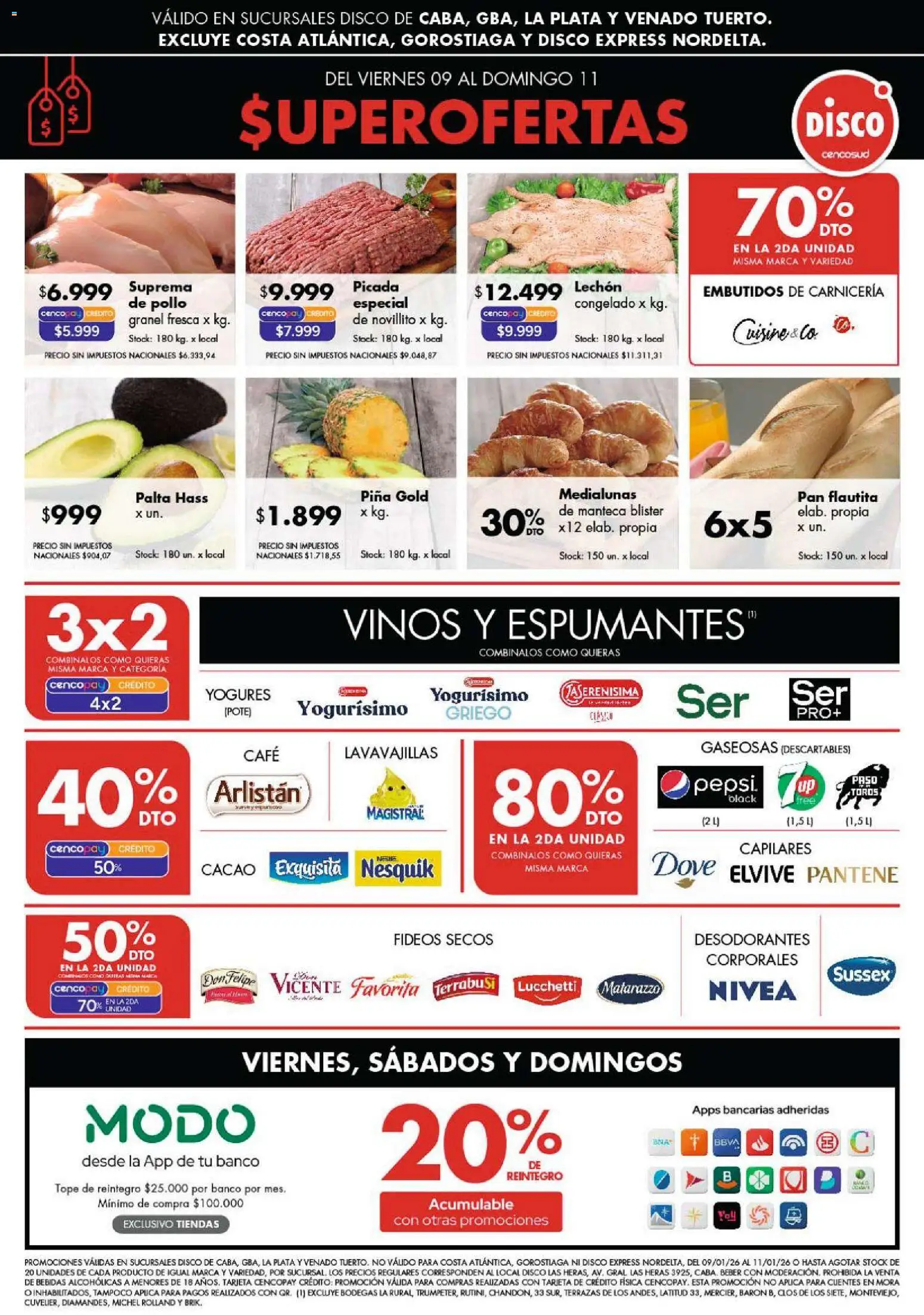 Disco ofertas │ válido desde el 09.01.2026 | Página: 1 | Productos: Lavavajillas, Fideos, Cacao, Piña