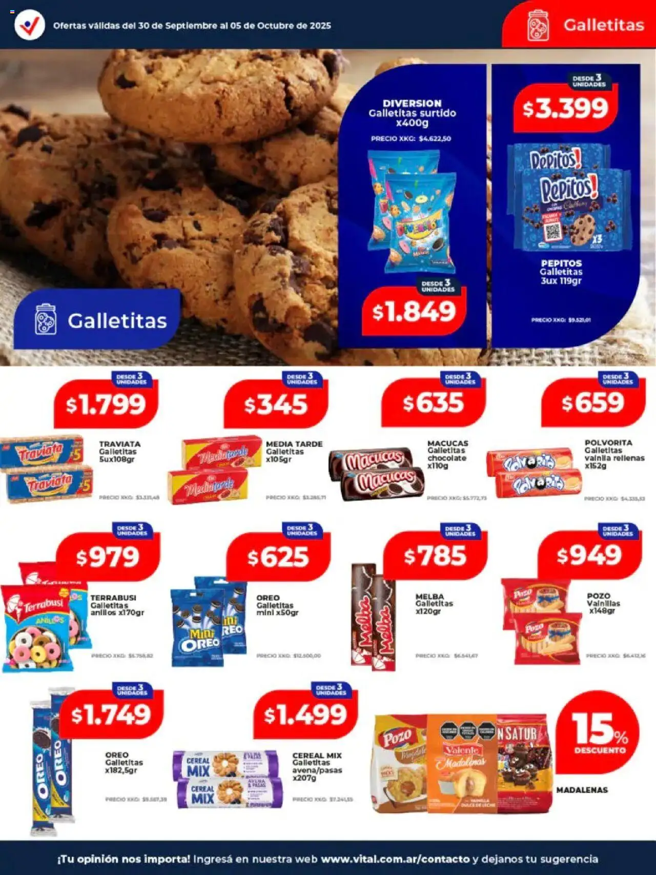 Vital - Ofertas Posadas │ válido desde el 30.09.2025 | Página: 17 | Productos: Galletitas, Chocolate