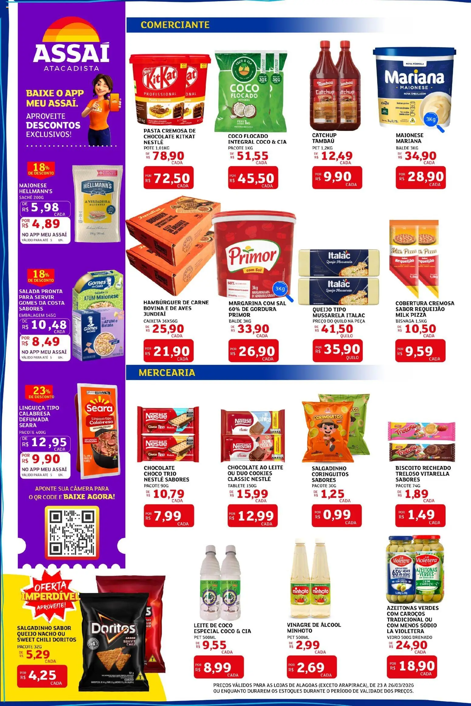 Assaí Atacadista Folheto - válido de 23.03.2026 | Página: 2 | Produtos: Chocolate, Pasta, Carne, Sal