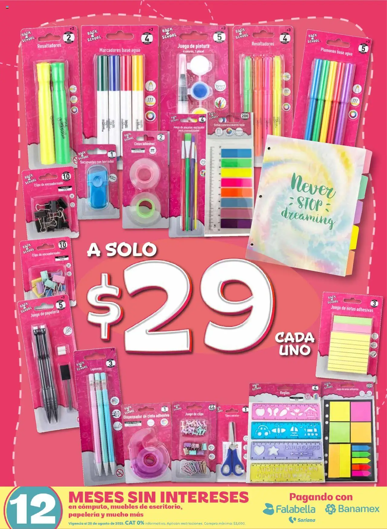 Nuevas ofertas de Soriana válidas en toda la República Mexicana desde el 14.08.2025. ¡Encuentra las mejores ofertas en Soriana - Más Útiles más Ahorro Mercado Nacional! | Página: 11 | Productos: Pincel, Sacapuntas, Juego, Pintura