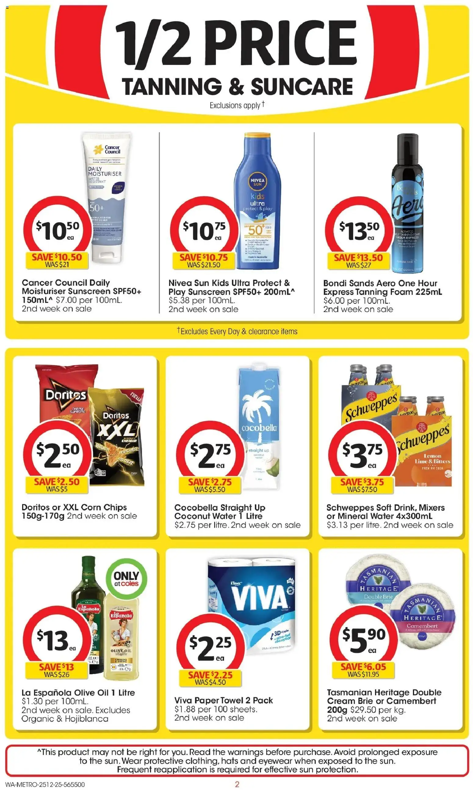 Coles catalogue - valid from 25.12.2025 | Page: 2 | Products: Moisturiser, Chips, Olive oil, Sensitive skin