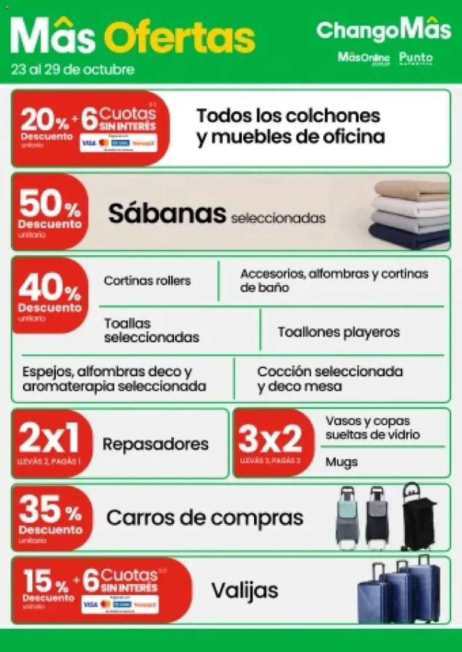 Changomas ofertas │ válido desde el 23.10.2025 | Página: 9 | Productos: Sabanas, Toallas, Mesa, Vasos