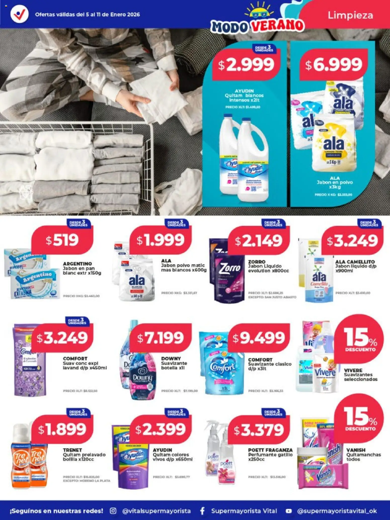 Vital - Ofertas - Mar del Plata  │ válido desde el 05.01.2026 | Página: 7 | Productos: Botella, Jabón en polvo, Quitamanchas, Suavizante