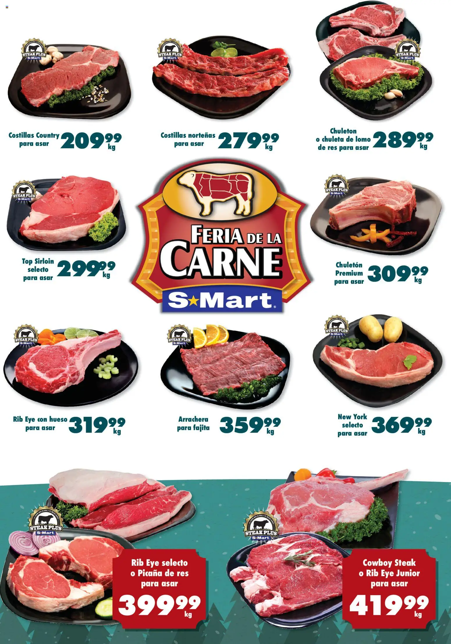 Nuevas ofertas de S-Mart válidas en toda la República Mexicana desde el 07.11.2025. ¡Encuentra las mejores ofertas en S-Mart folleto Ofertas de Feria Juárez! | Página: 4 | Productos: Res, Top