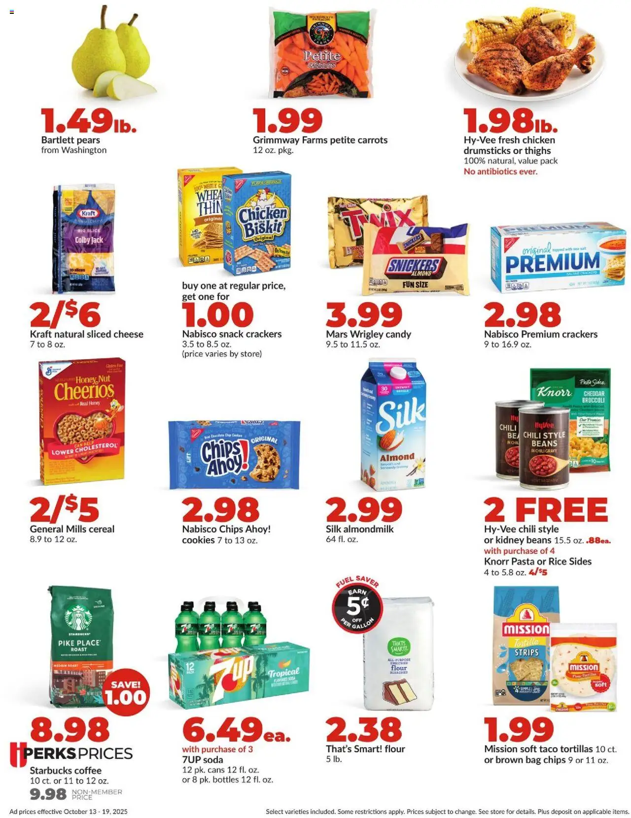 HyVee Weekly Ad - valid from 13.10.2025 | Page: 2 | Products: Broccoli, Cookies, Chocolate Chip, Bag