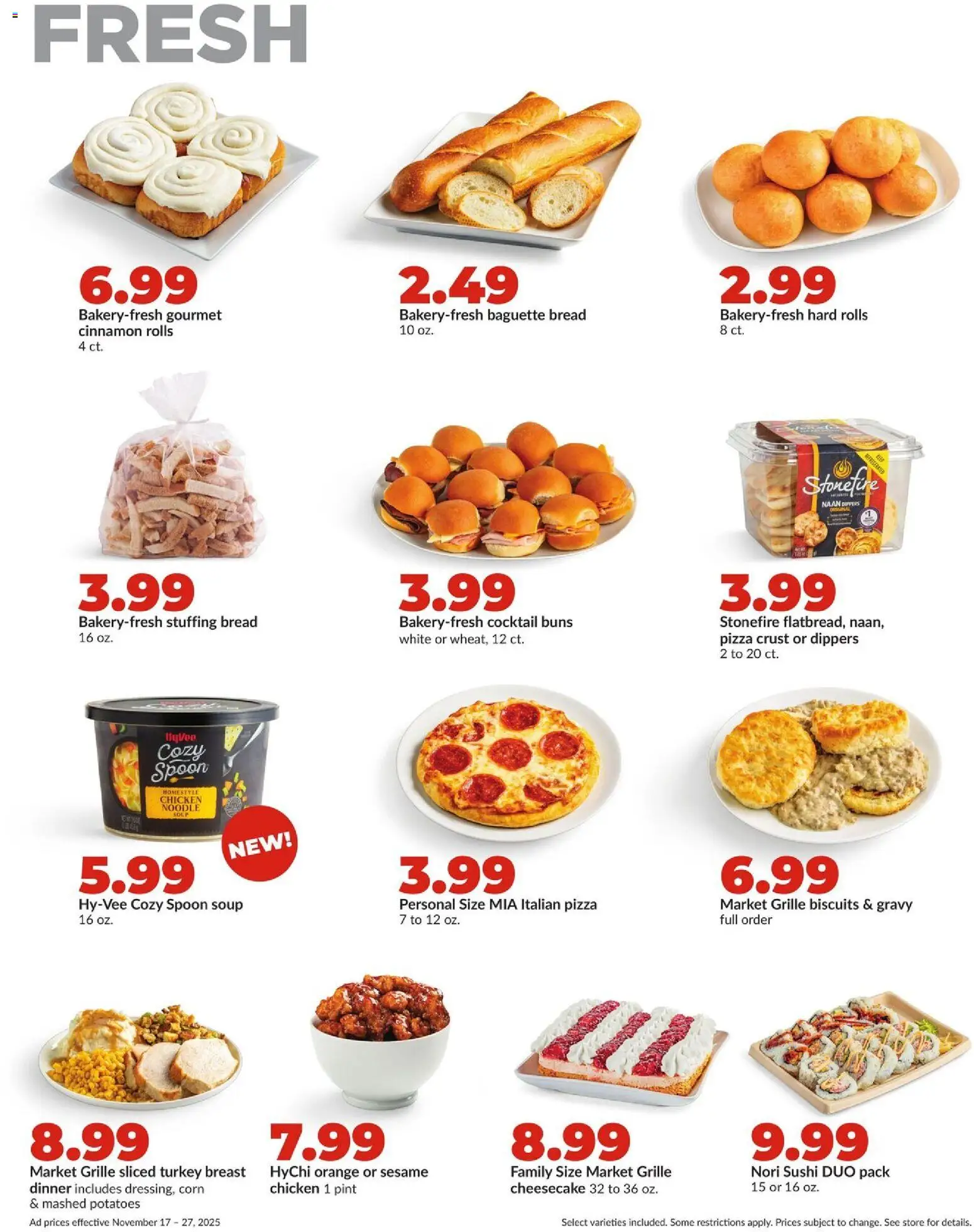 HyVee Weekly Ad - valid from 17.11.2025 | Page: 23 | Products: Corn, Bread, Pizza, Potatoes