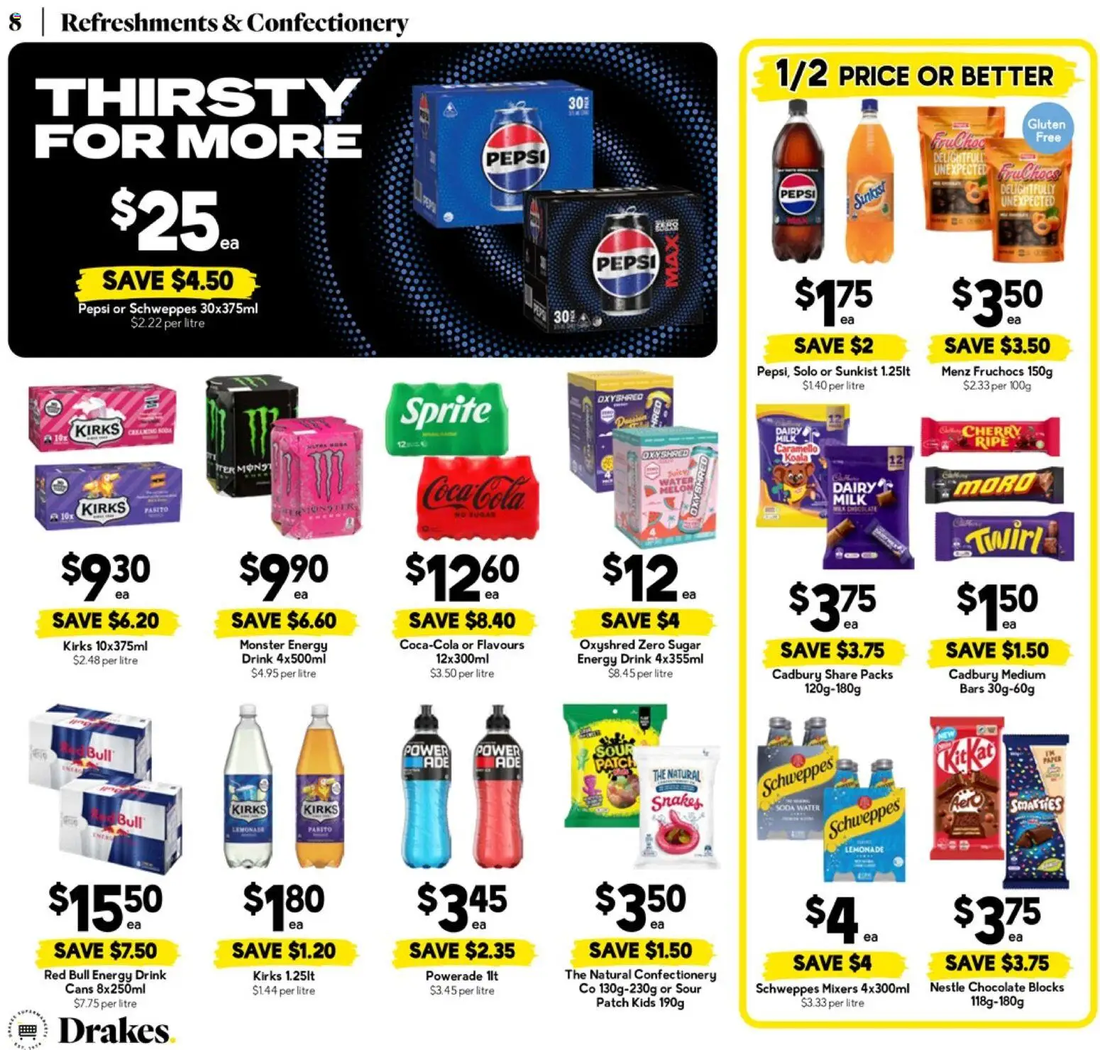 Drakes catalogue - valid from 18.02.2026 | Page: 8 | Products: Dairy, Melon, Water, Sugar