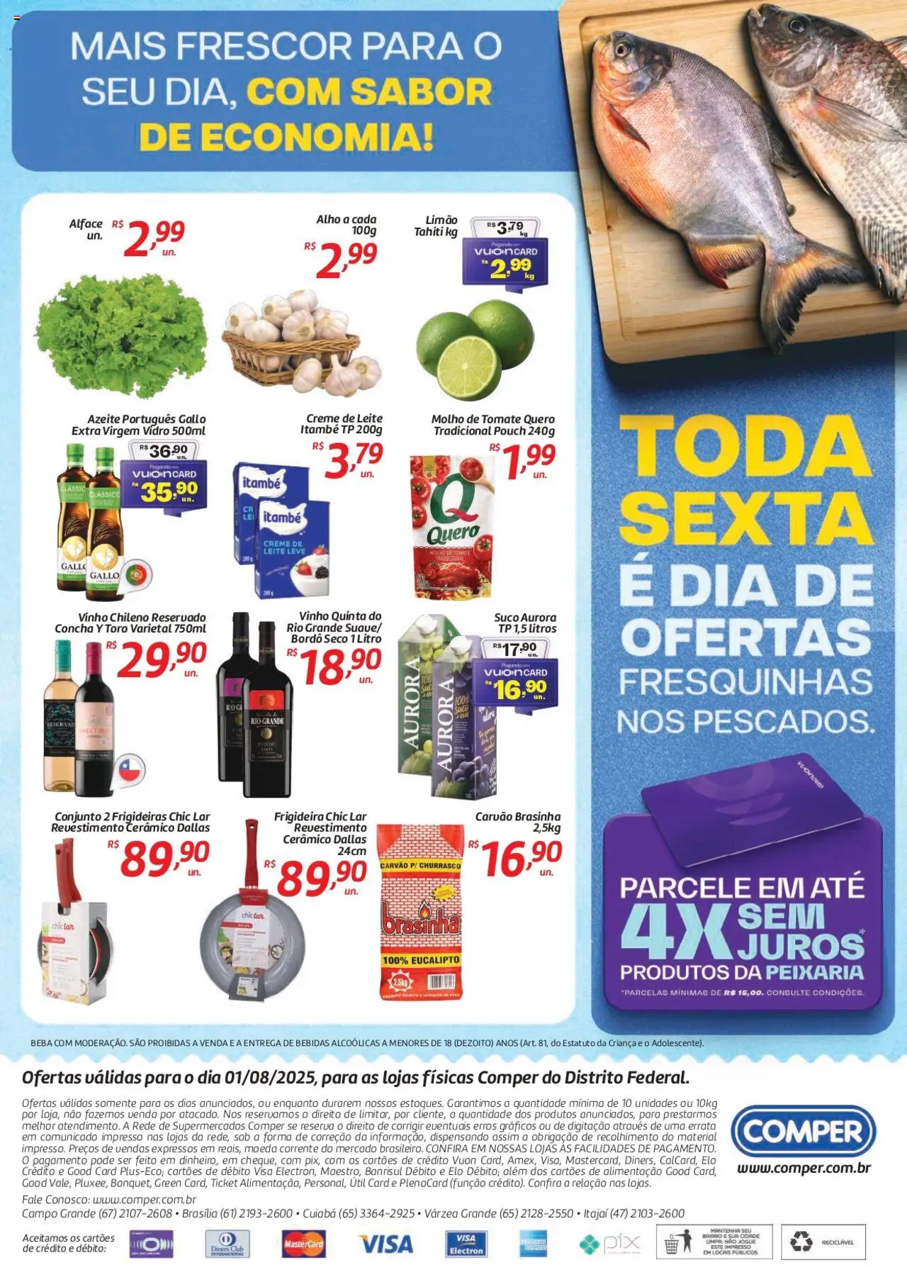 Comper Folheto - válido de 01.08.2025 | Página: 2 | Produtos: Frigideira, Creme, Alface, Creme de leite