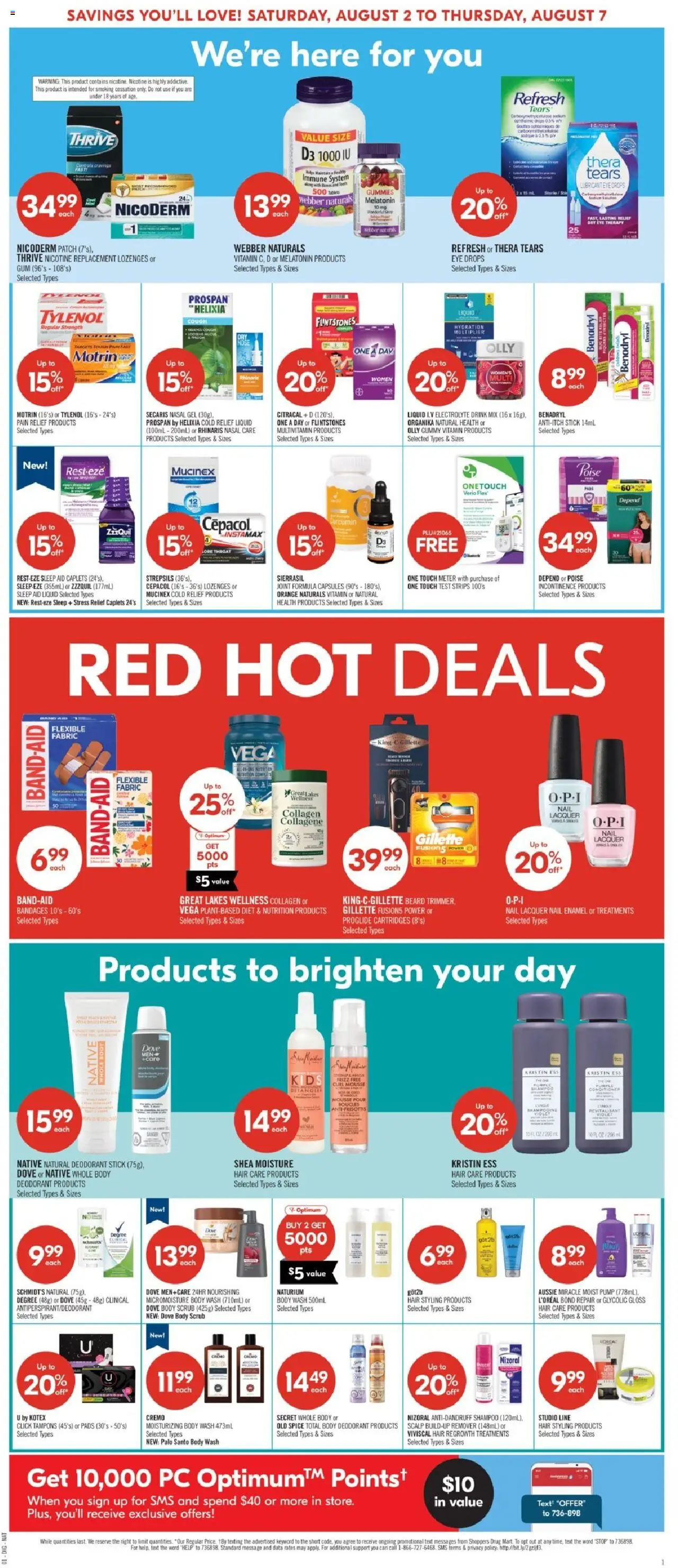 Shoppers flyer valid from 02.08.2025 | Page: 8 | Products: PC, Shampoo, Body wash, Deodorant