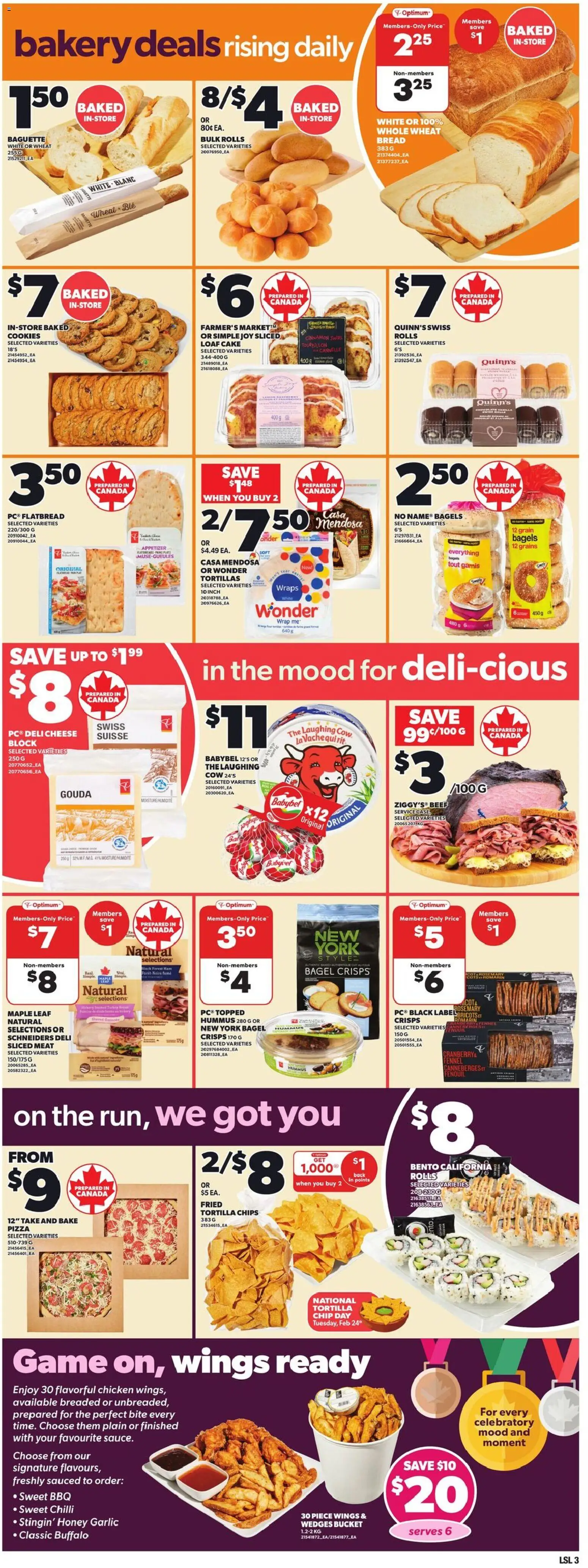 Loblaws flyer valid from 19.02.2026 | Page: 6 | Products: Chips, Bakery, Cheese, Ham