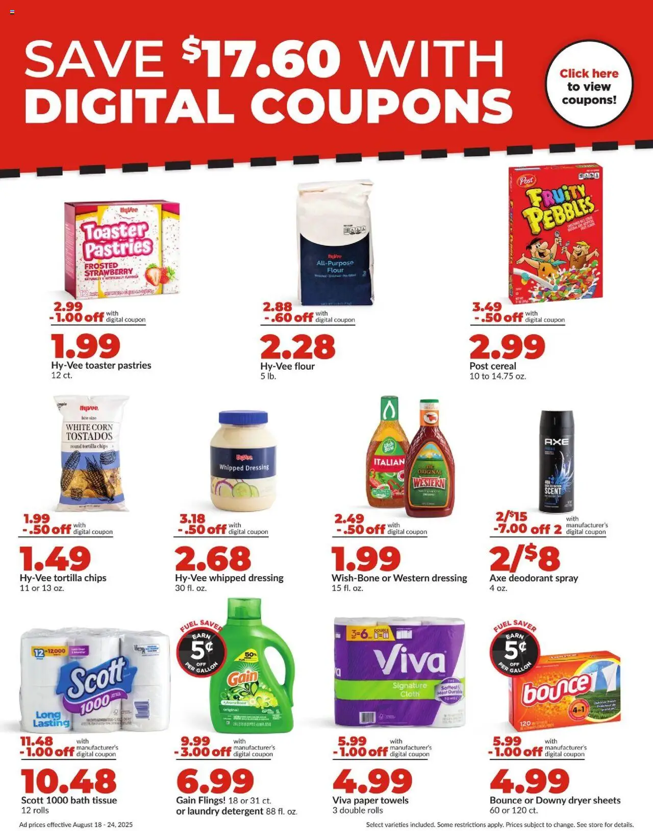 HyVee Weekly Ad - valid from 18.08.2025 | Page: 5 | Products: Toaster, Axe, Corn, Dryer