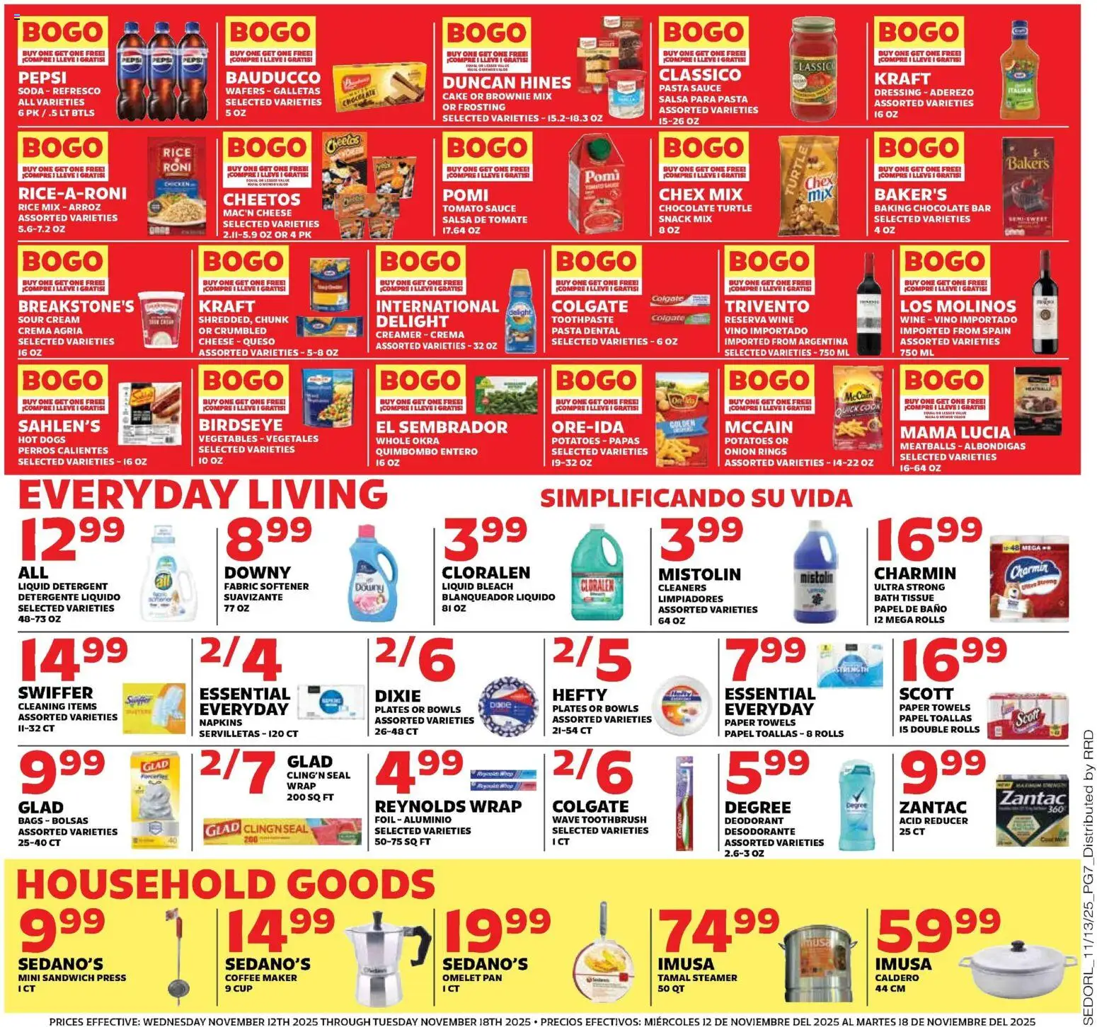Sedano's Weekly Ad - valid from 12.11.2025 | Page: 7 | Products: Pan, Wine, Toothbrush, Onion