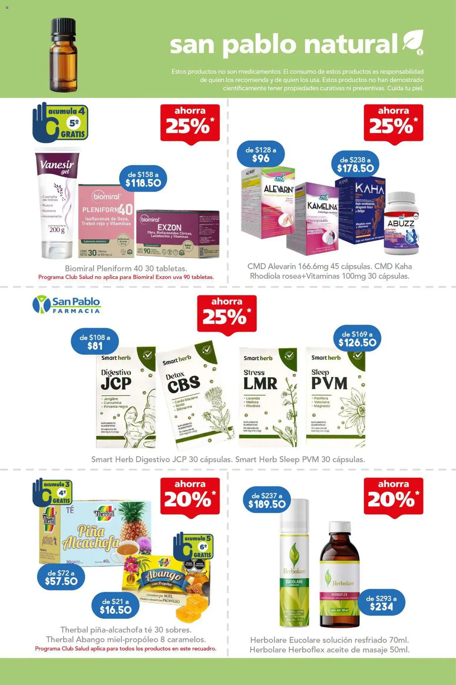 Nuevas ofertas de Farmacia San Pablo válidas en toda la República Mexicana desde el 19.04.2026. ¡Encuentra las mejores ofertas en Farmacia San Pablo catálogo! | Página: 3 | Productos: Uva, Vitaminas, Té, Caja