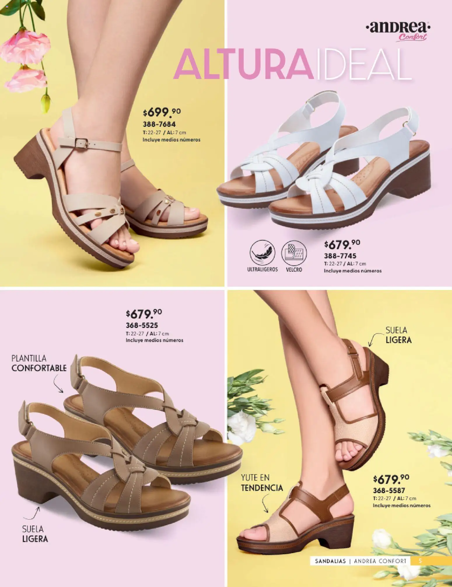 Nuevas ofertas de Andrea válidas en toda la República Mexicana desde el 25.01.2026. ¡Encuentra las mejores ofertas en Andrea catálogo Calzado Confort ! | Página: 5 | Productos: Sandalias