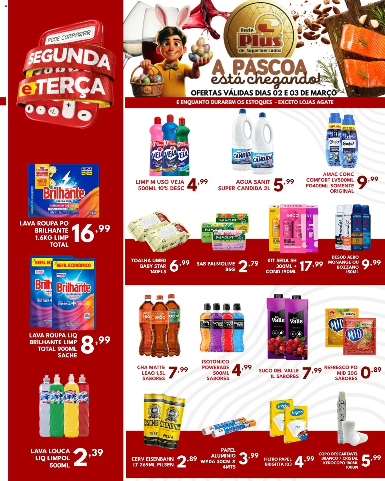 Rede Plus Supermercados Folheto - válido de 02.03.2026 | Página: 2 | Produtos: Pó, Eisenbahn, Chá, Roupas