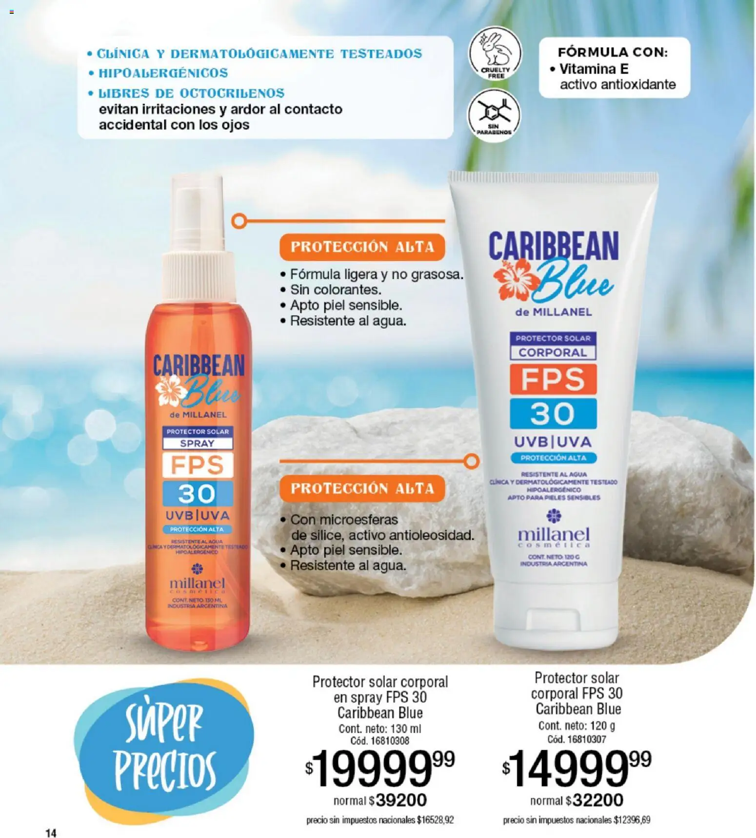 Millanel - Catálogo │ válido desde el 05.01.2026 | Página: 14 | Productos: Protector solar, Agua
