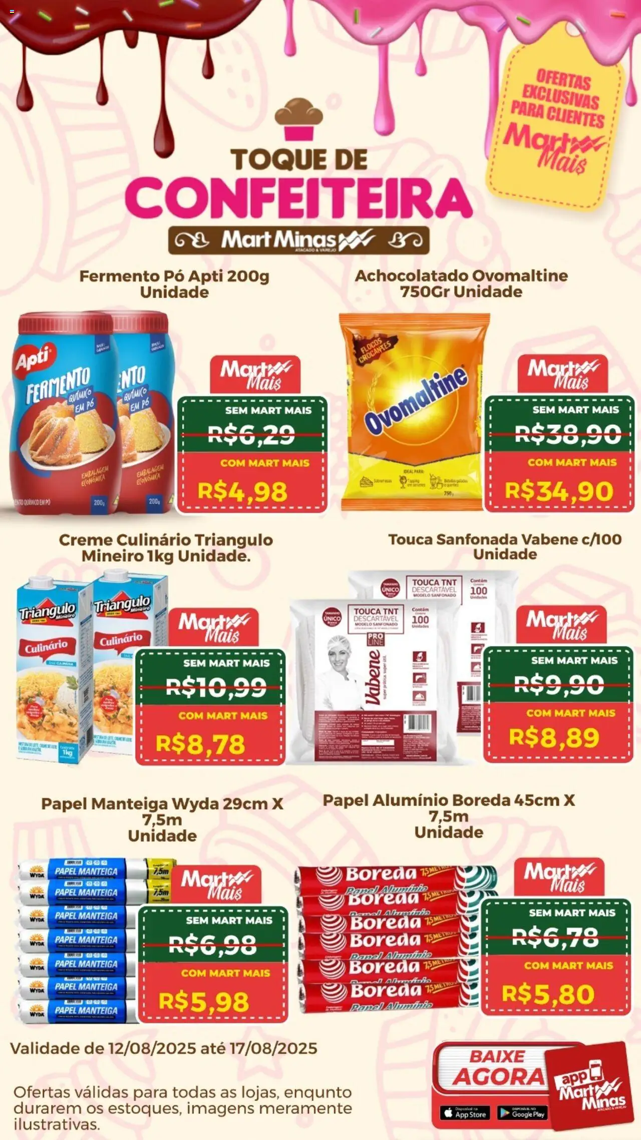 Mart Minas Folheto - válido de 12.08.2025 | Página: 2 | Produtos: Pó, Achocolatado, Creme, Flocos