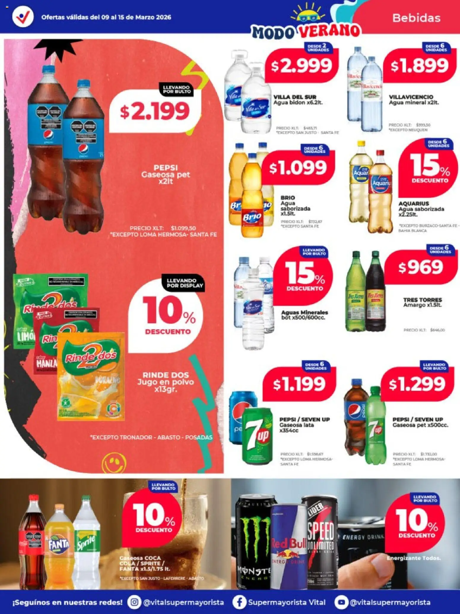 Vital - Ofertas fin - Abasto │ válido desde el 09.03.2026 | Página: 18 | Productos: Bidón, Durazno, Gaseosa, Agua