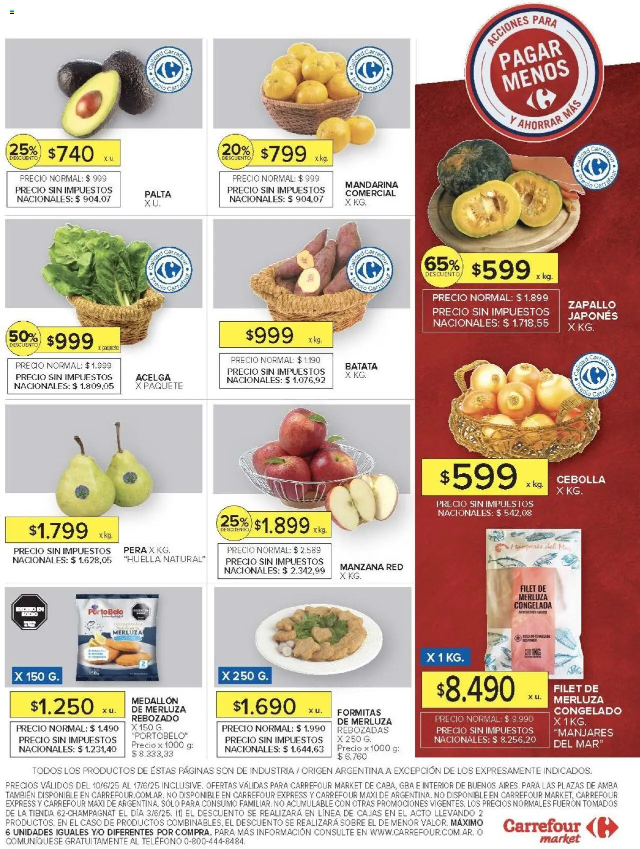 Carrefour Market catálogo │ válido desde el 18.06.2025 | Página: 16 | Productos: Cebolla, Acelga, Zapallo, Pera