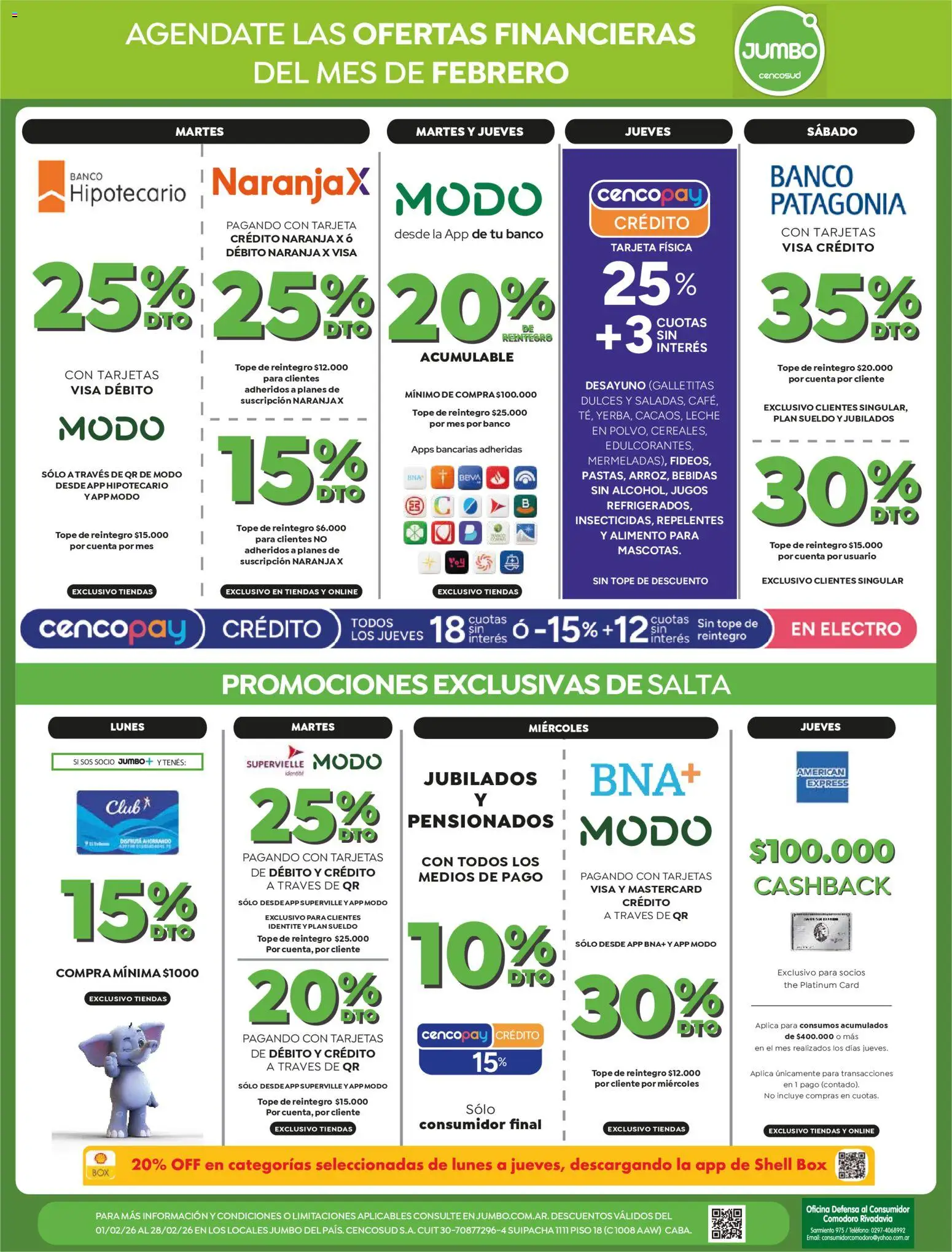 Jumbo - Ofertas | Interior │ válido desde el 23.02.2026 | Página: 3 | Productos: Teléfono, Banco, Galletitas, Leche