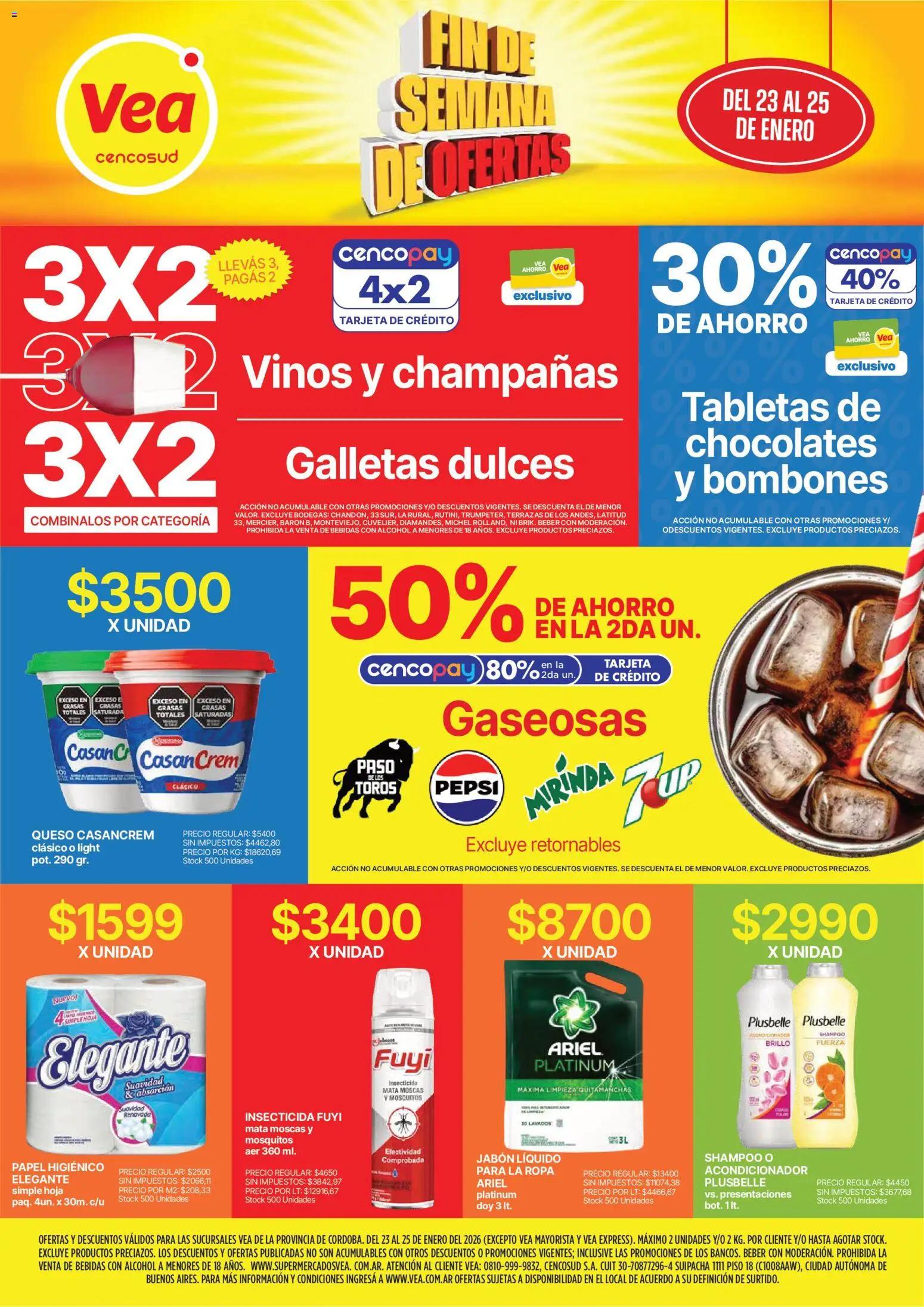 Vea - Ofertas fin de semana | Córdoba │ válido desde el 23.01.2026 | Página: 1 | Productos: Mata moscas, Insecticida, Acondicionador, Ropa