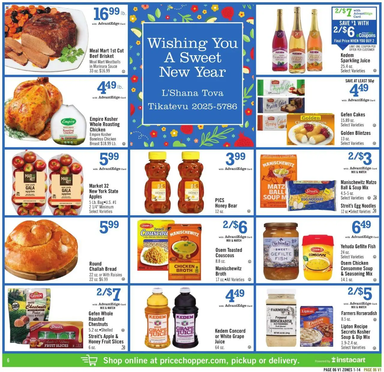 Price Chopper Weekly Current - MA - valid from 14.09.2025 | Page: 6 | Products: Cheese, Raisins, Sauce, Onion