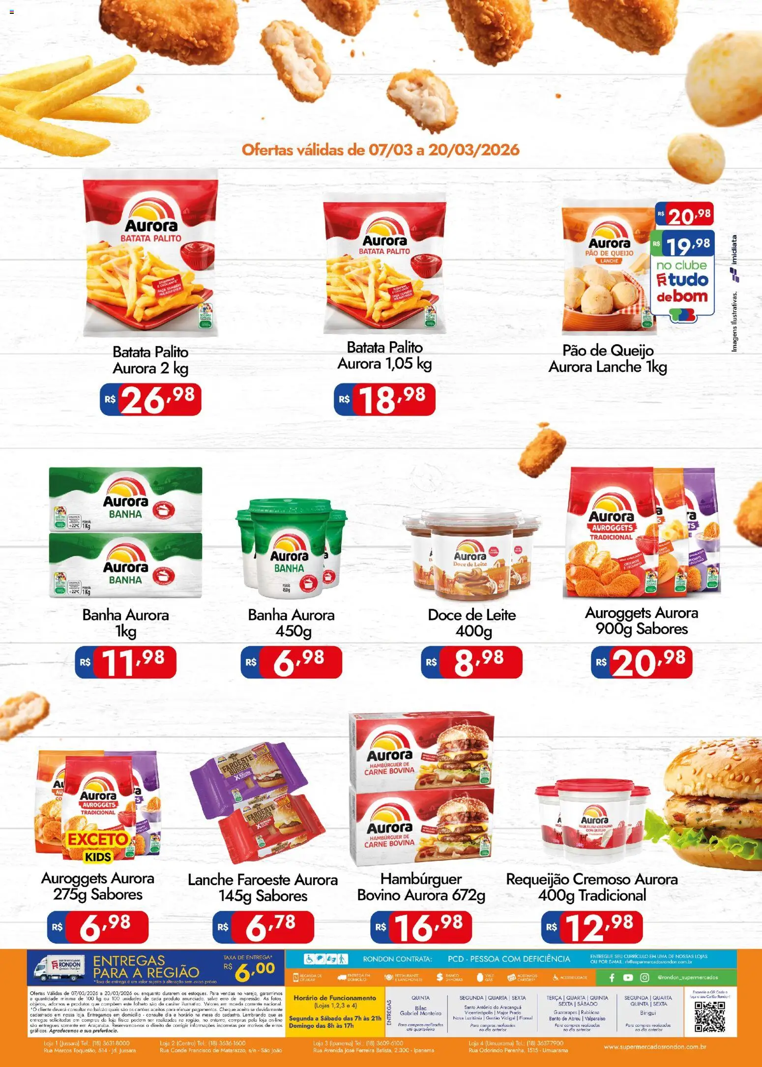 Supermercados Rondon Folheto - válido de 07.03.2026 | Página: 2 | Produtos: Pão, Carne, Batata, Requeijão