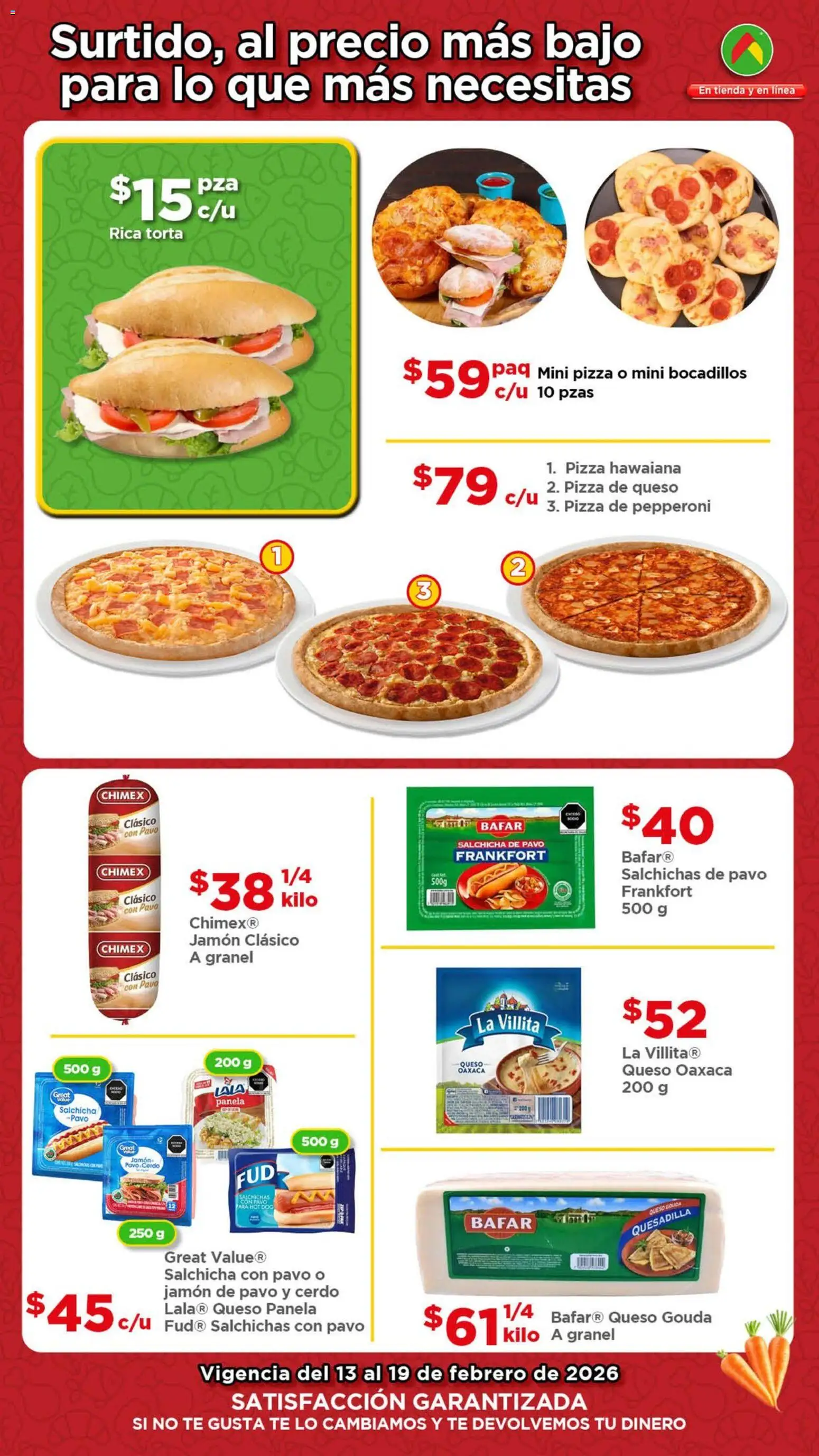 Nuevas ofertas de Bodega Aurrerá válidas en toda la República Mexicana desde el 13.02.2026. ¡Encuentra las mejores ofertas en Bodega Aurrerá folleto Ofertas! | Página: 3 | Productos: Salchicha, Queso, Cerdo, Té