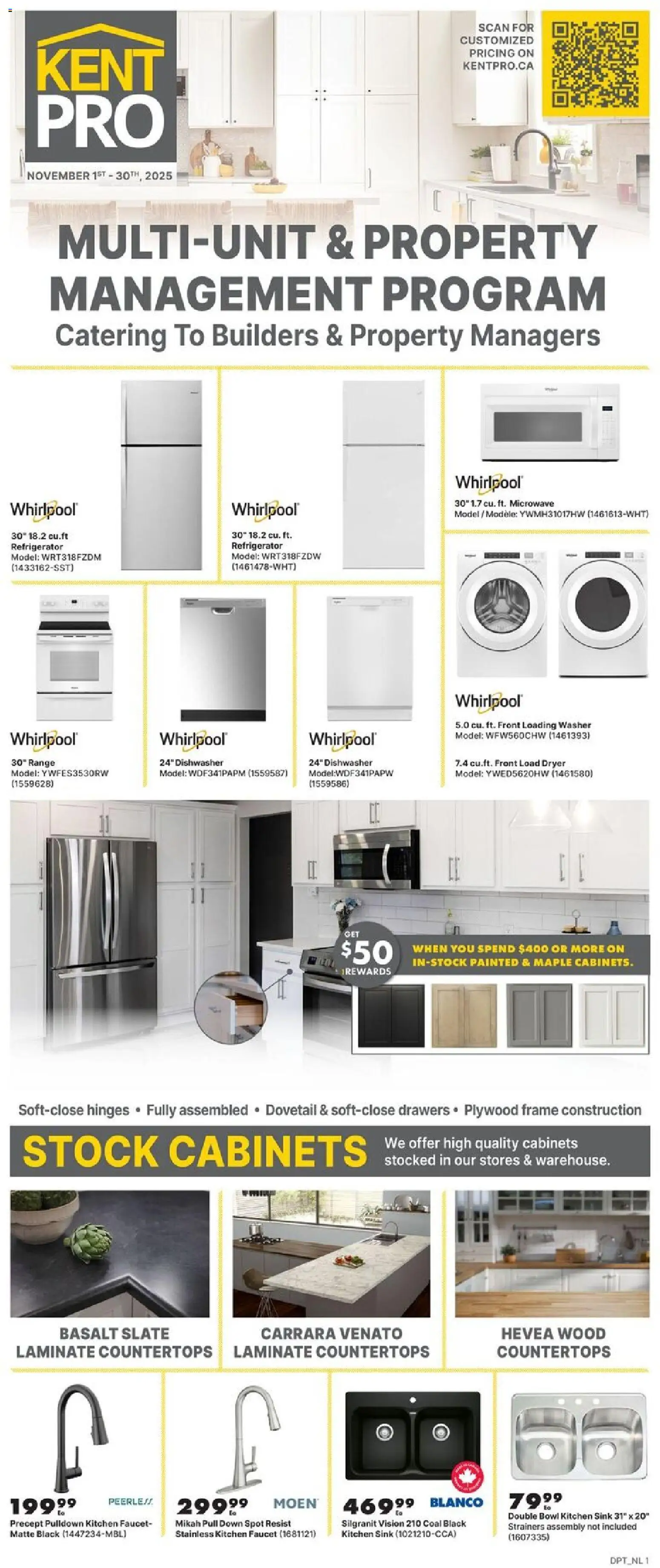 Kent flyer valid from 01.11.2025 | Page: 1 | Products: Refrigerator, Dryer, Dishwasher