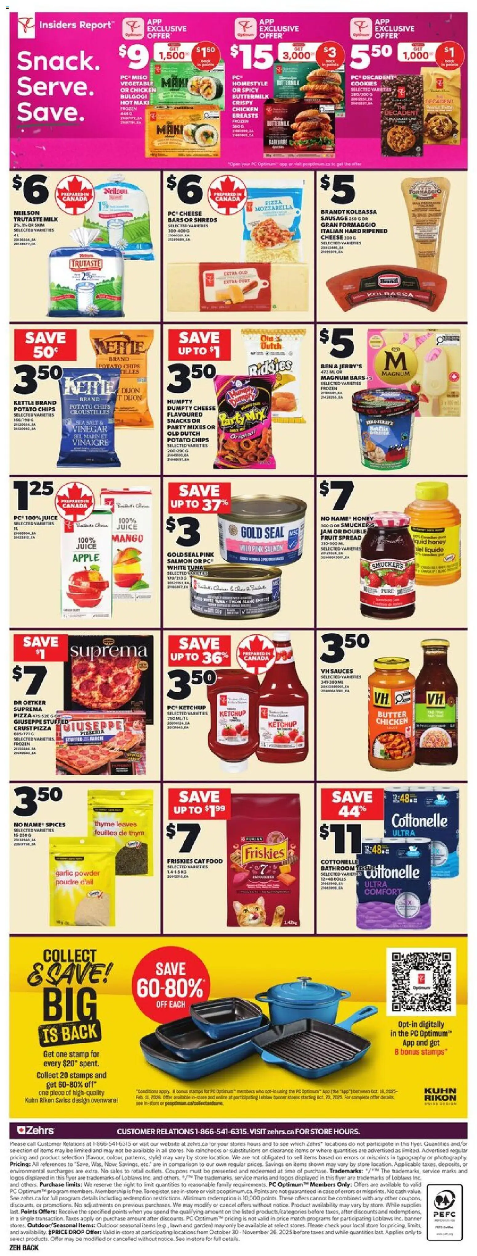 Zehrs flyer valid from 13.11.2025 | Page: 4 | Products: Chicken breasts, Case, Milk, Butter
