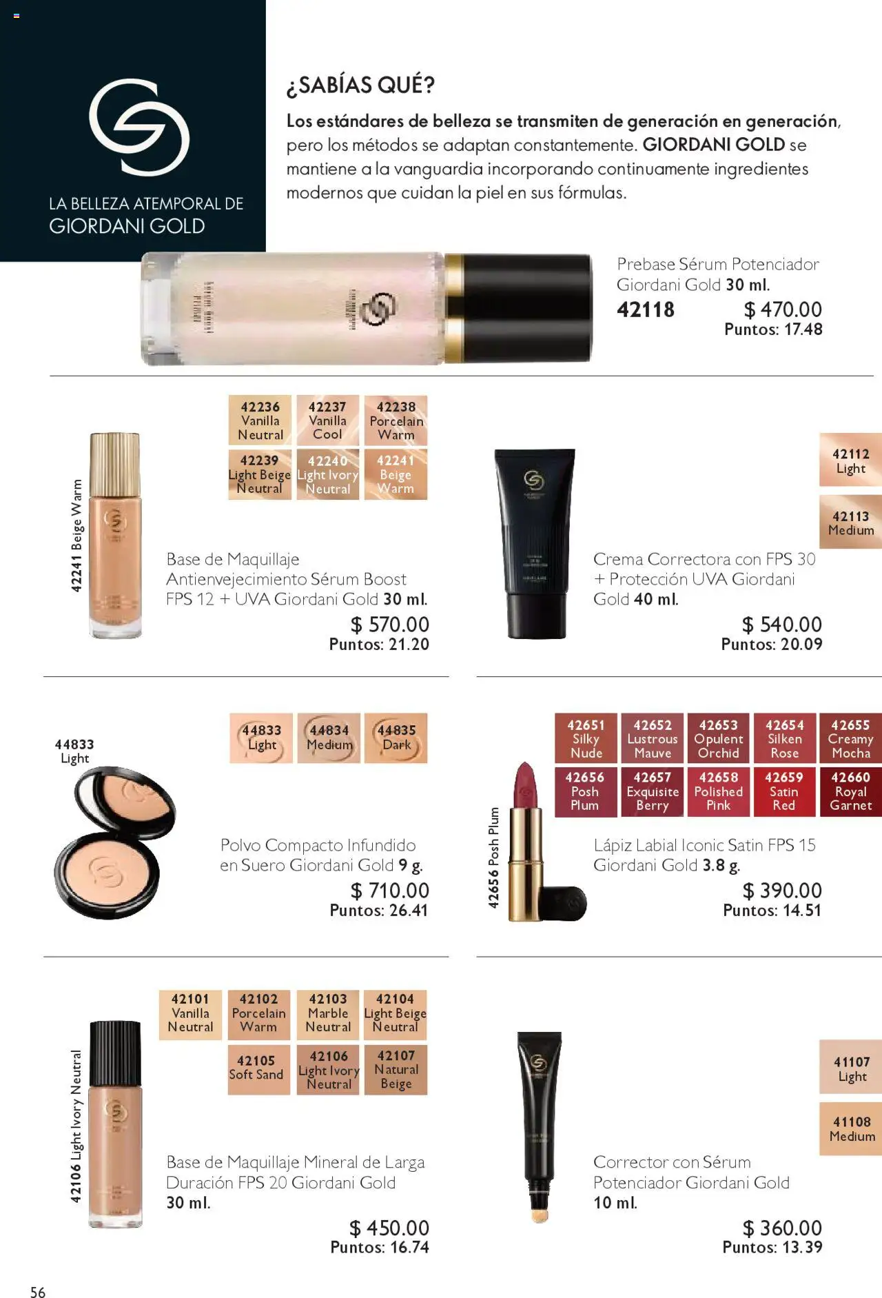 Nuevas ofertas de Oriflame válidas en toda la República Mexicana desde el 04.10.2025. ¡Encuentra las mejores ofertas en Oriflame - Campaña 14 2025! | Página: 56 | Productos: Serum, Polvo compacto, Maquillaje, Corrector