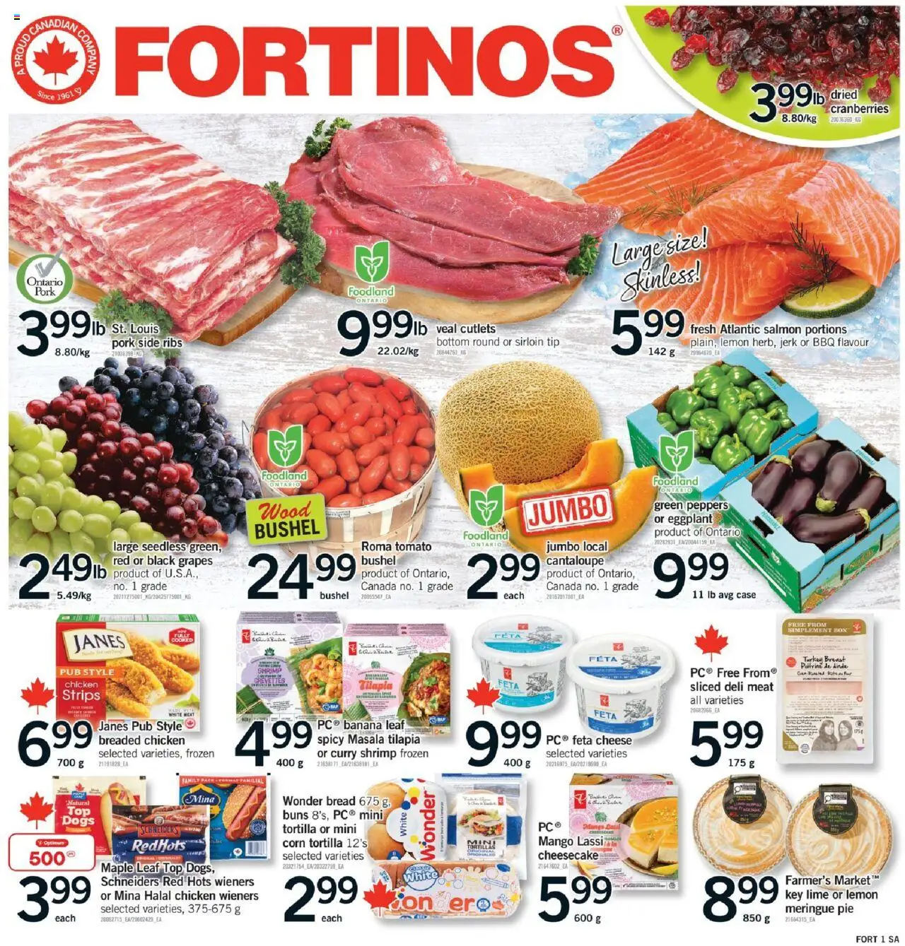 Fortinos flyer valid from 14.08.2025 | Page: 1 | Products: PC, Turkey, Cheese, Chicken