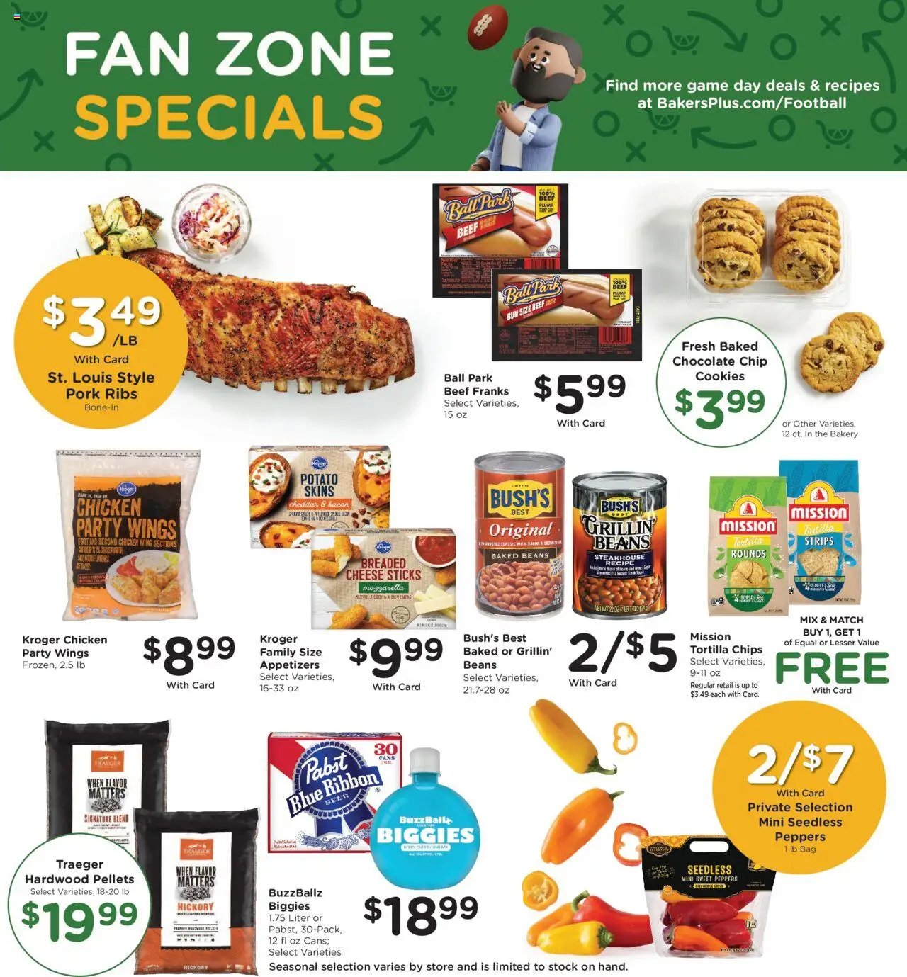 Baker's Weekly Ad - valid from 22.10.2025 | Page: 11 | Products: Beef, Chips, Chocolate Chip, Game