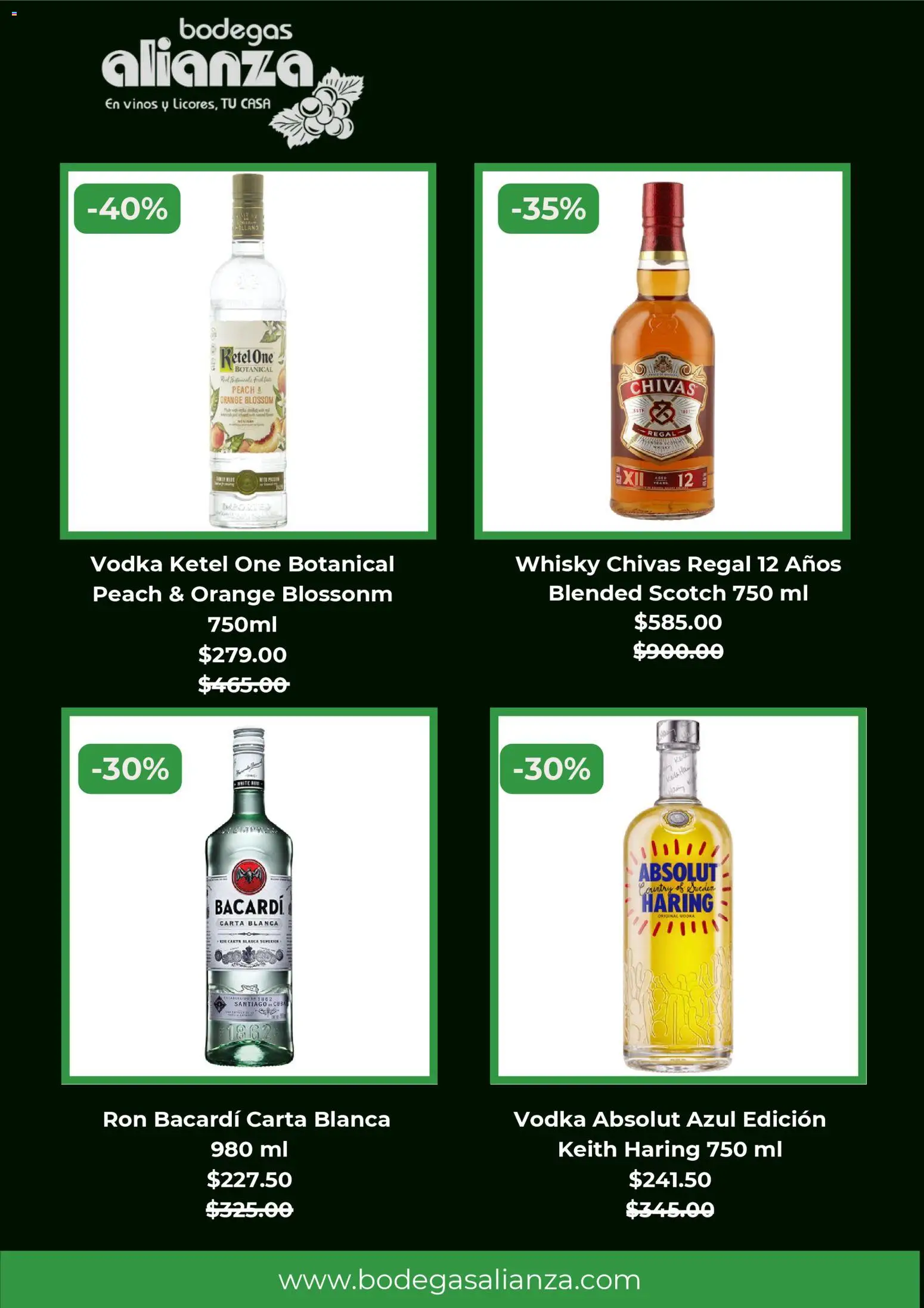 Nuevas ofertas de Bodegas Alianza válidas en toda la República Mexicana desde el 28.11.2025. ¡Encuentra las mejores ofertas en Bodegas Alianza Black Friday! | Página: 5 | Productos: Vodka, Whisky