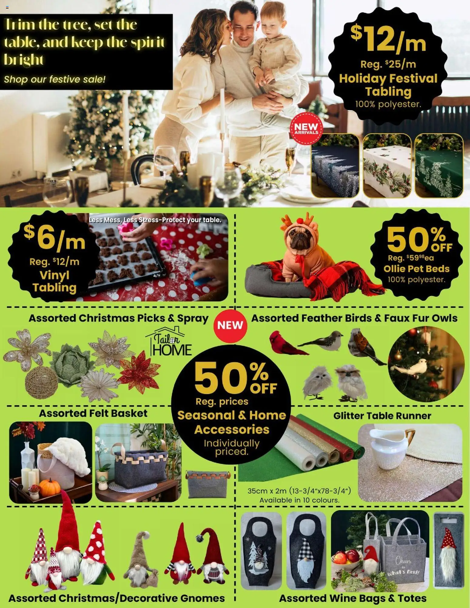 Fabricland flyer valid from 01.11.2025 | Page: 13 | Products: Table, Basket, Wine