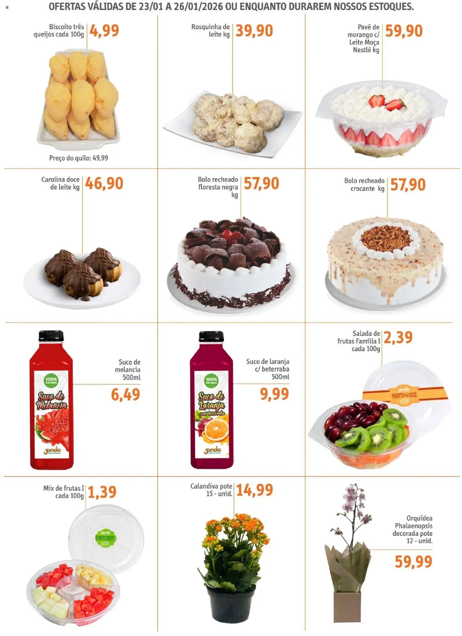 Sonda Folheto - válido de 23.01.2026 | Página: 5 | Produtos: Melancia, Suco, Salada, Rosquinha