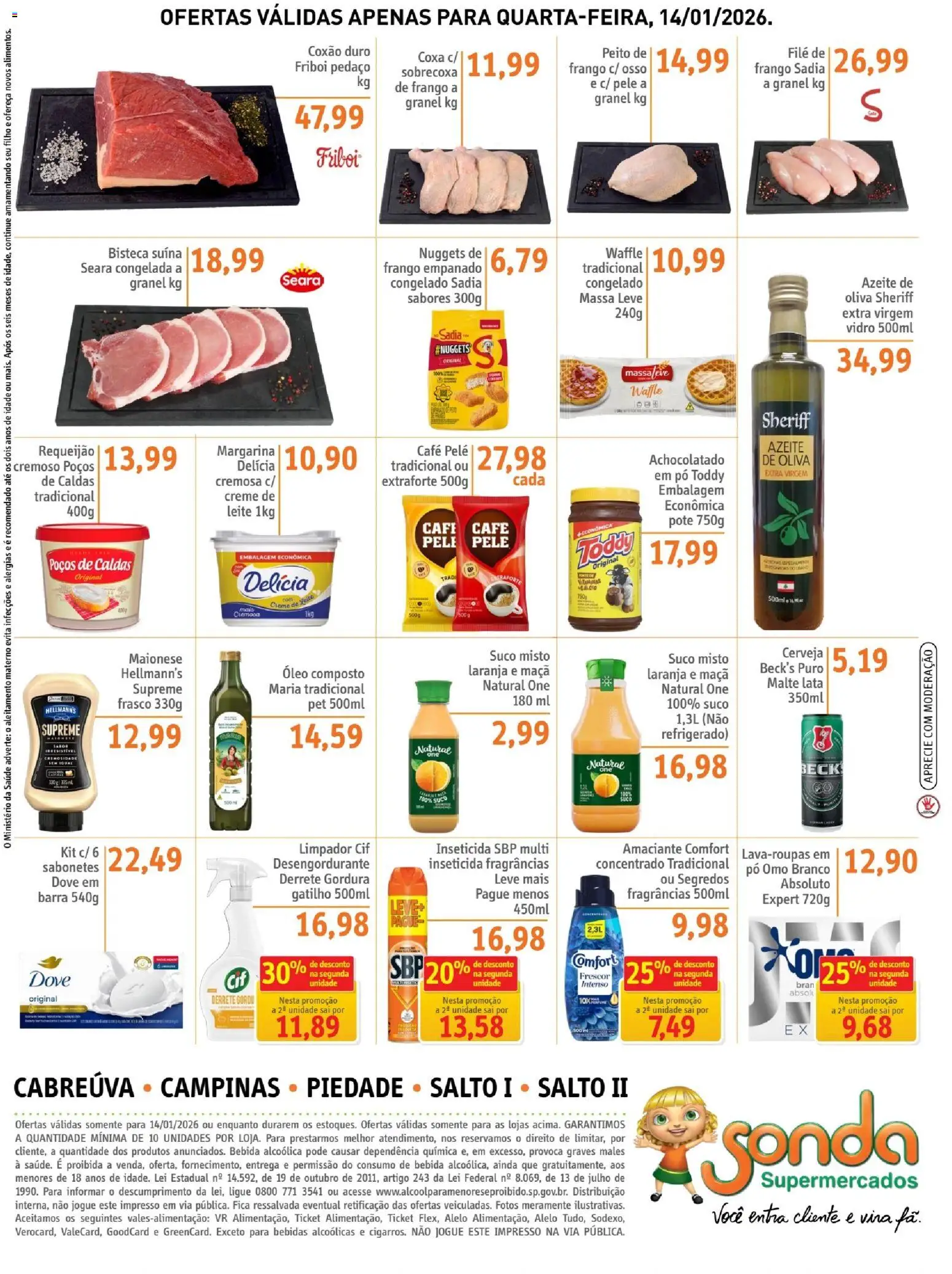 Sonda Folheto - válido de 14.01.2026 | Página: 4 | Produtos: Achocolatado, Maionese, Amaciante, Margarina