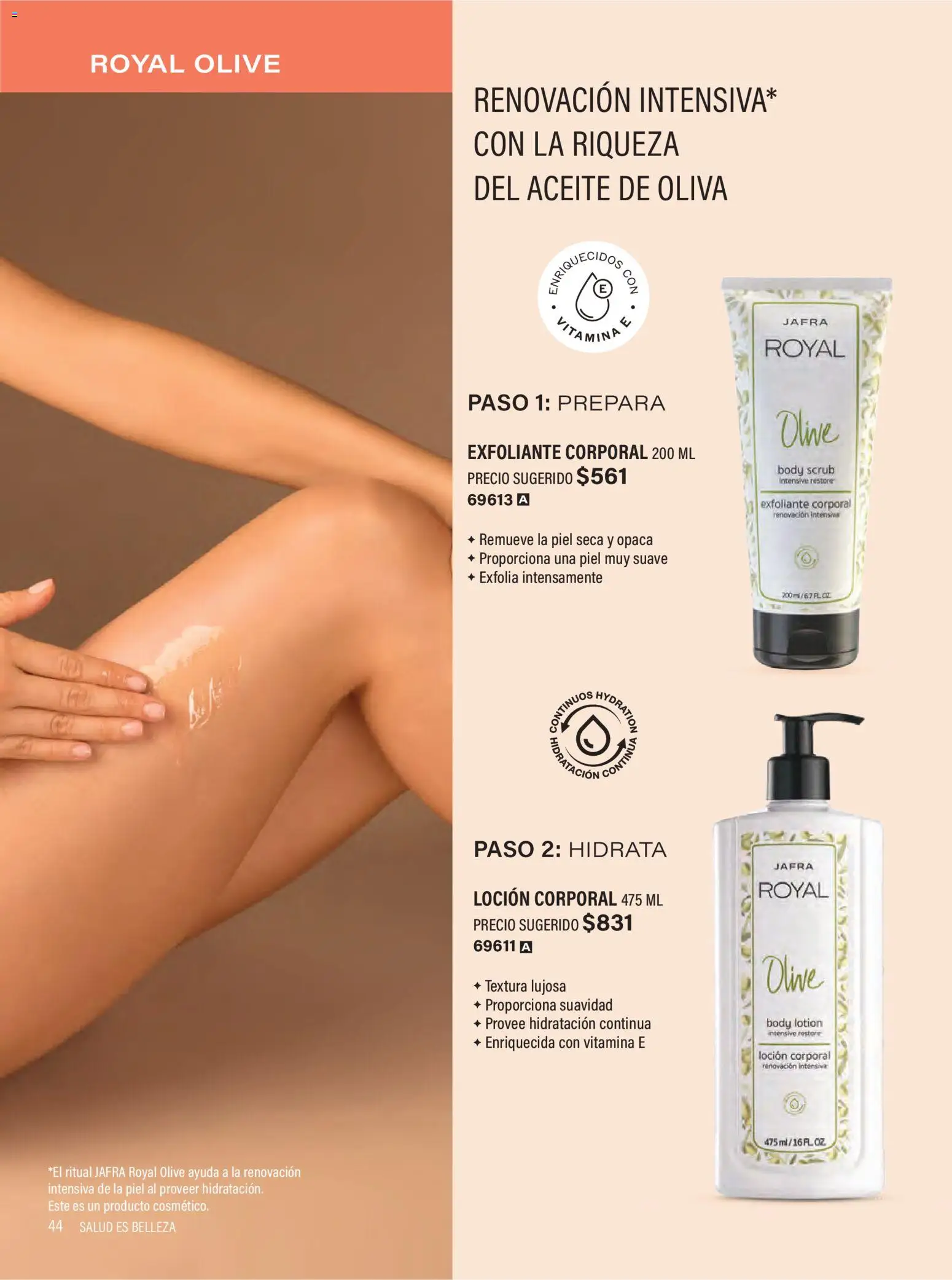 Nuevas ofertas de JAFRA válidas en toda la República Mexicana desde el 01.02.2026. ¡Encuentra las mejores ofertas en JAFRA catálogo Organizador de Ventas! | Página: 44 | Productos: Aceite de oliva, Exfoliante corporal, Aceite, Loción