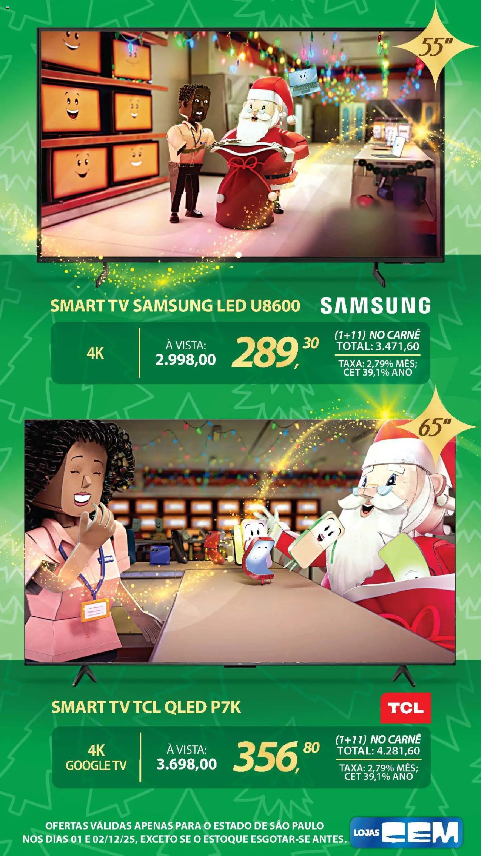 Lojas Cem Folheto - válido de 01.12.2025 | Página: 21 | Produtos: smart TV, Tv, Carne