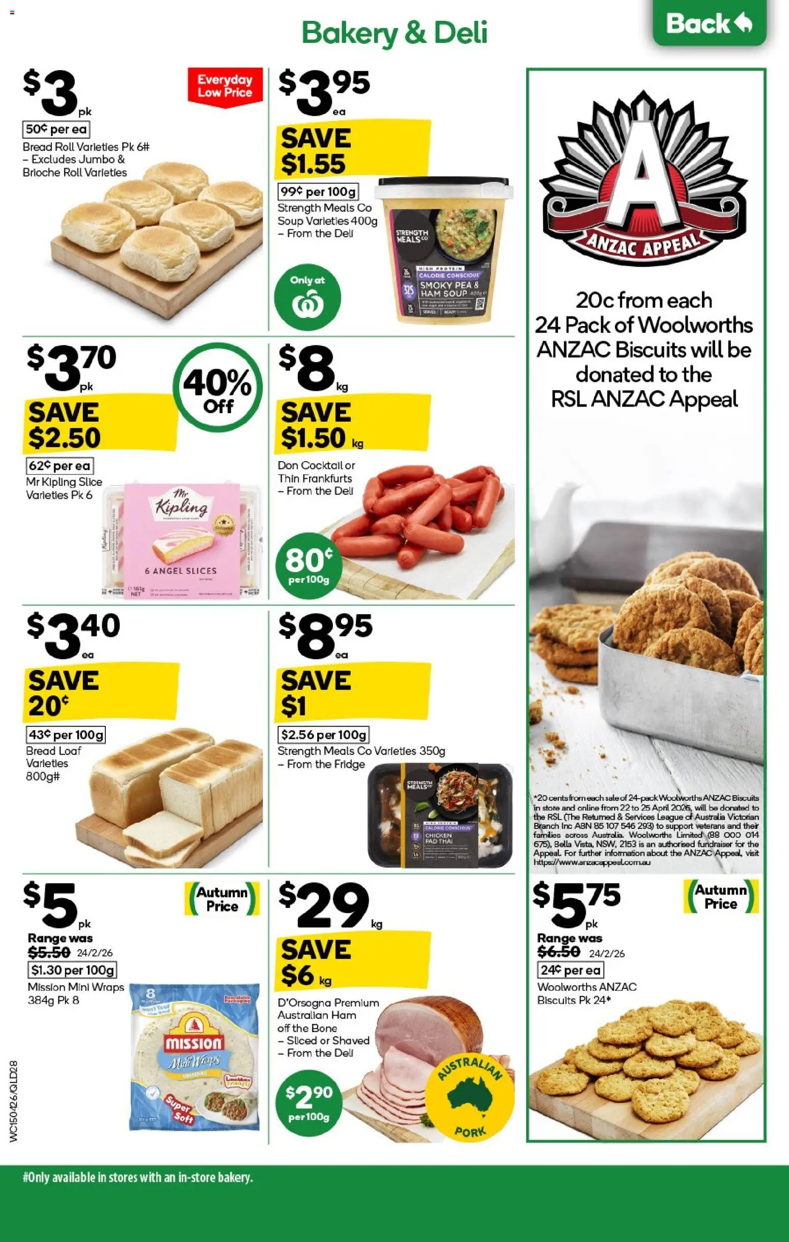Woolworths catalogue - valid from 15.04.2026 | Page: 28 | Products: Bread, Ham, Soup, Pea